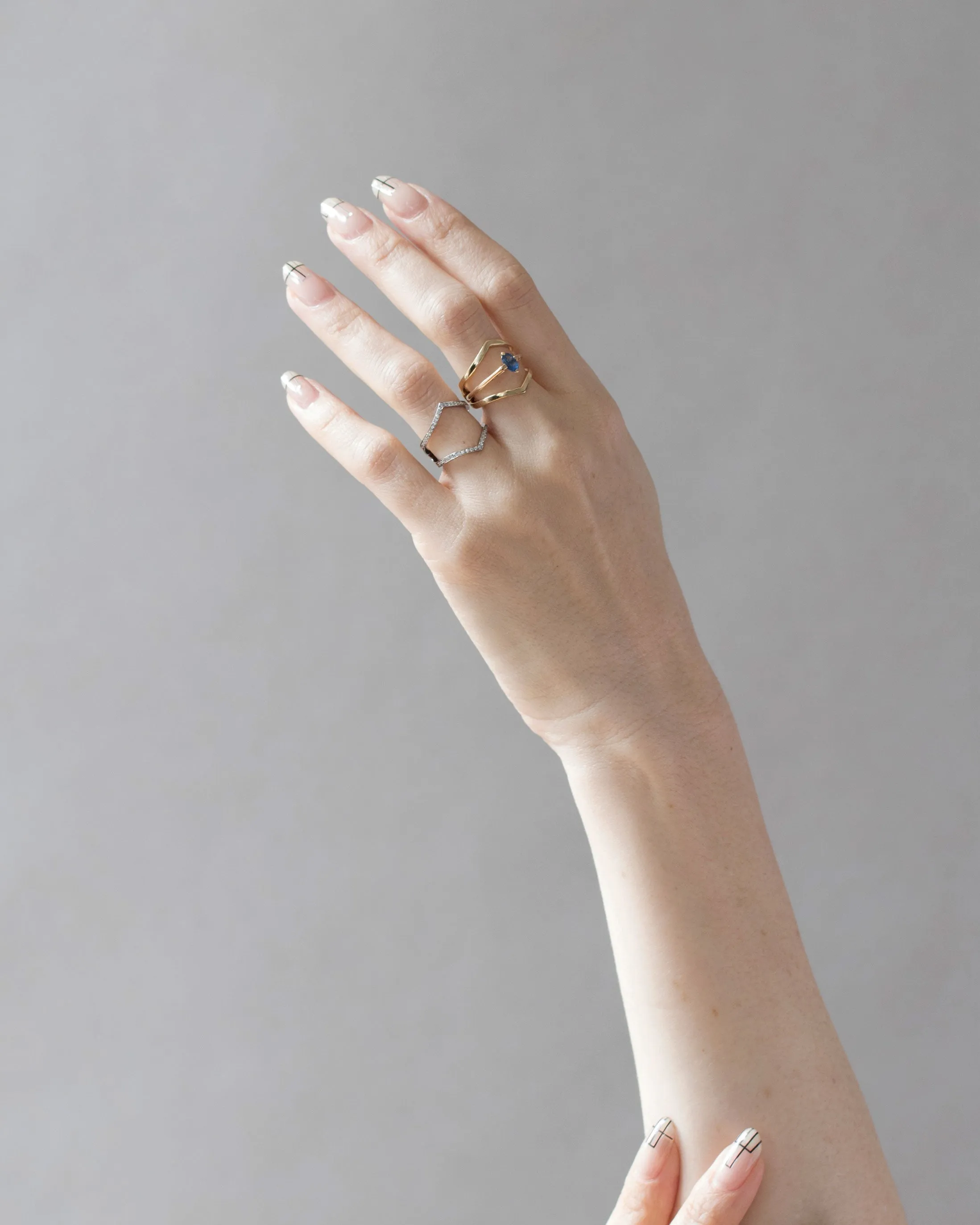 Minimalist Arc + Oblique Enclose Ring Set sold by Bliss Lau product image thumbnail 4
