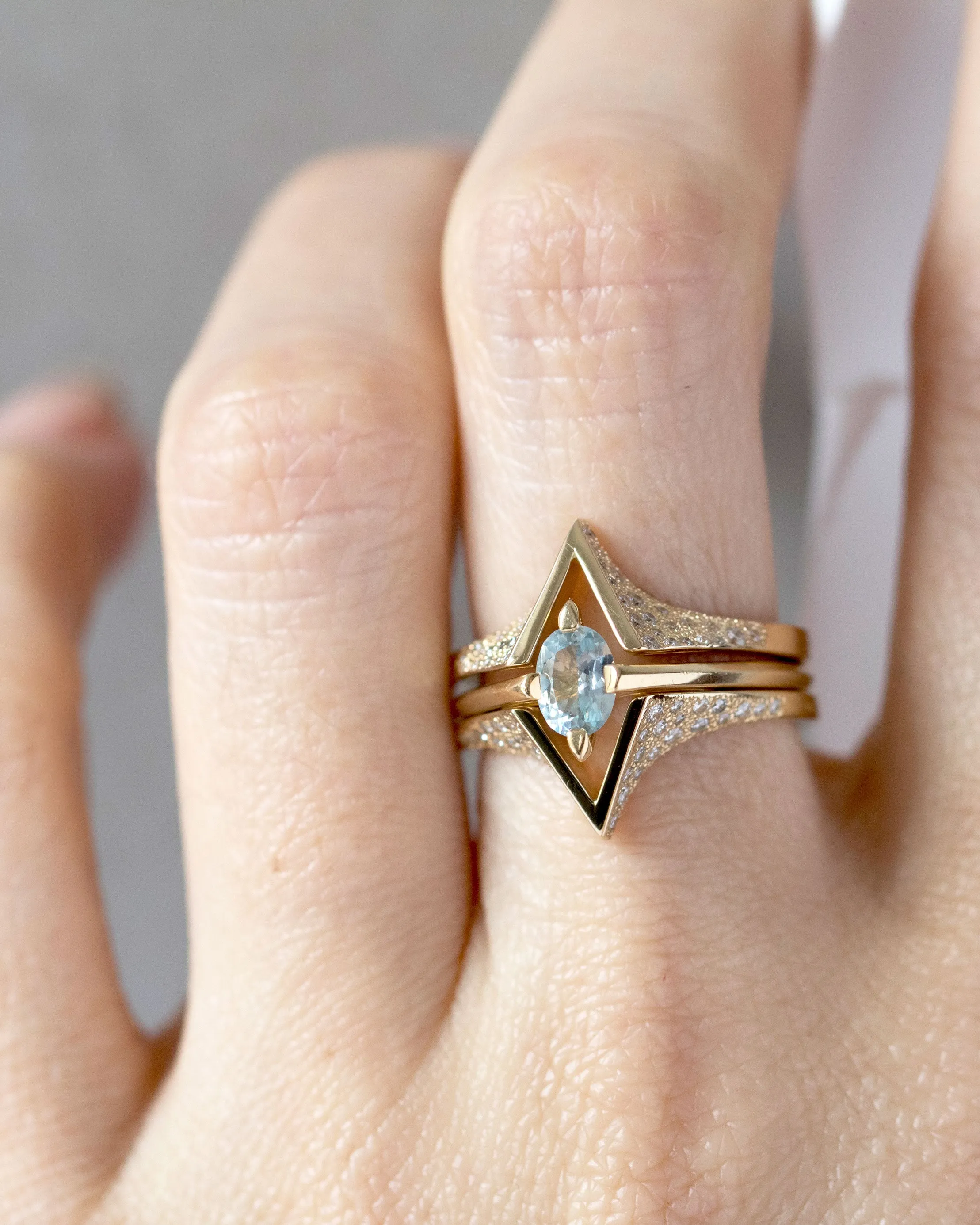 Minimalist Arc + Spire Pavé Stacked Ring Set sold by Bliss Lau product image thumbnail 4