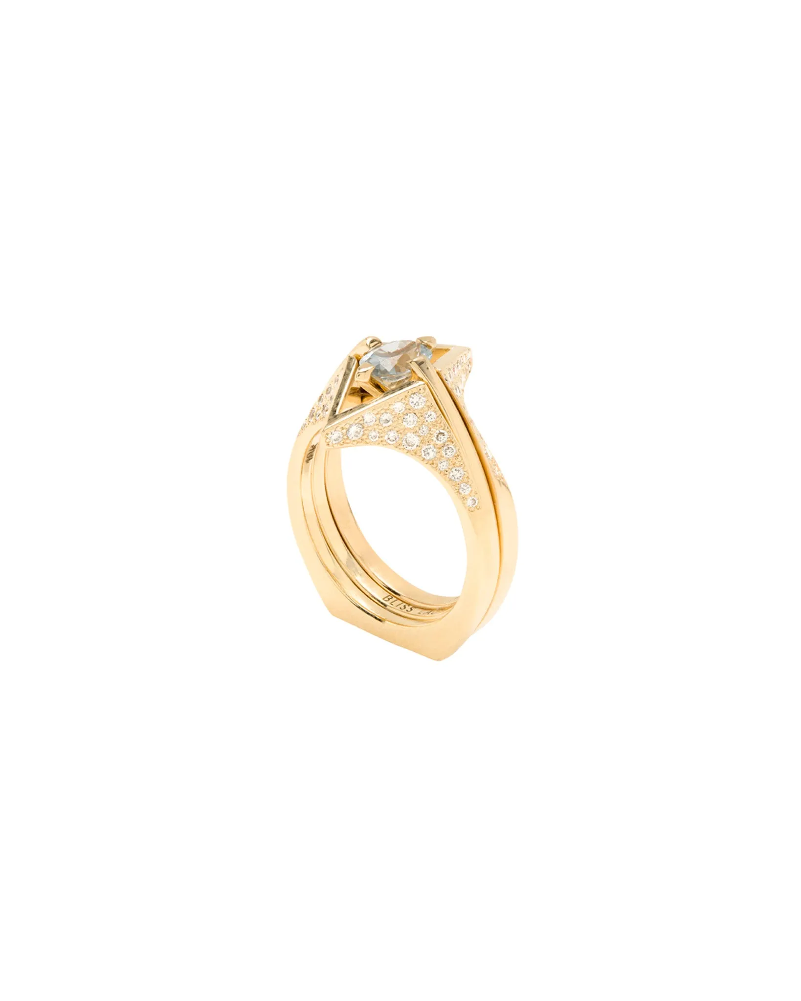 Minimalist Arc + Spire Pavé Stacked Ring Set sold by Bliss Lau product image thumbnail 3
