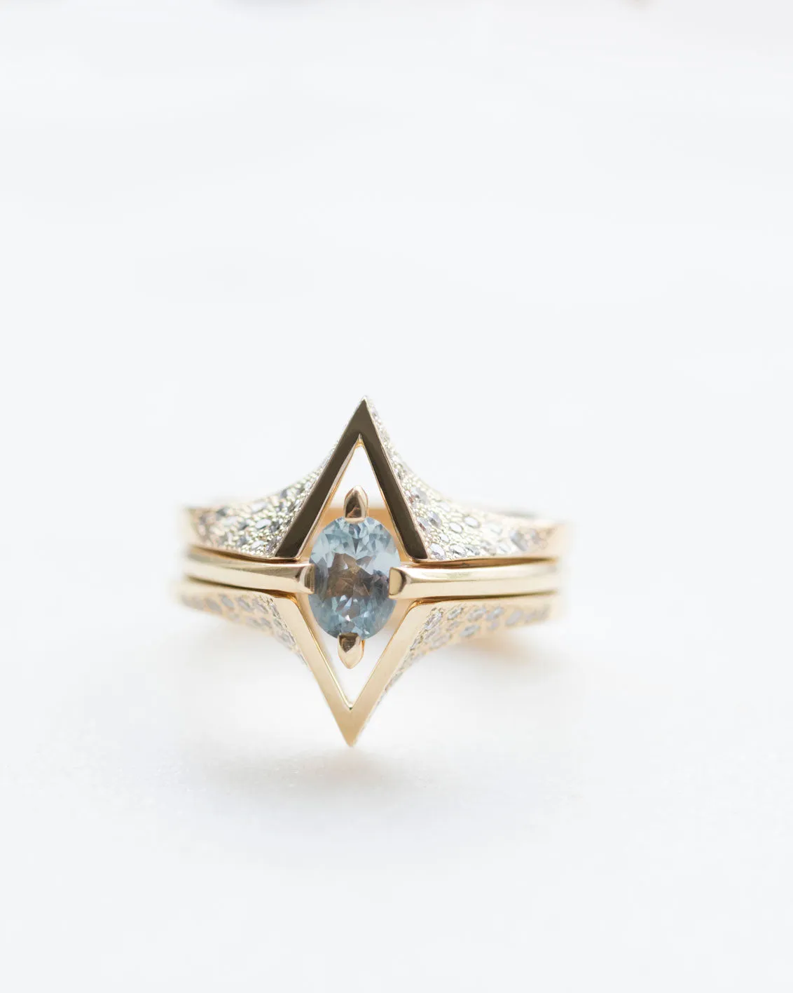 Minimalist Arc + Spire Pavé Stacked Ring Set sold by Bliss Lau product image thumbnail 5