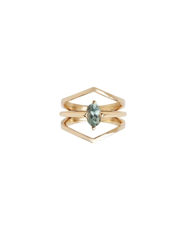 Minimalist Arc + Oblique Enclose Ring Set sold by Bliss Lau