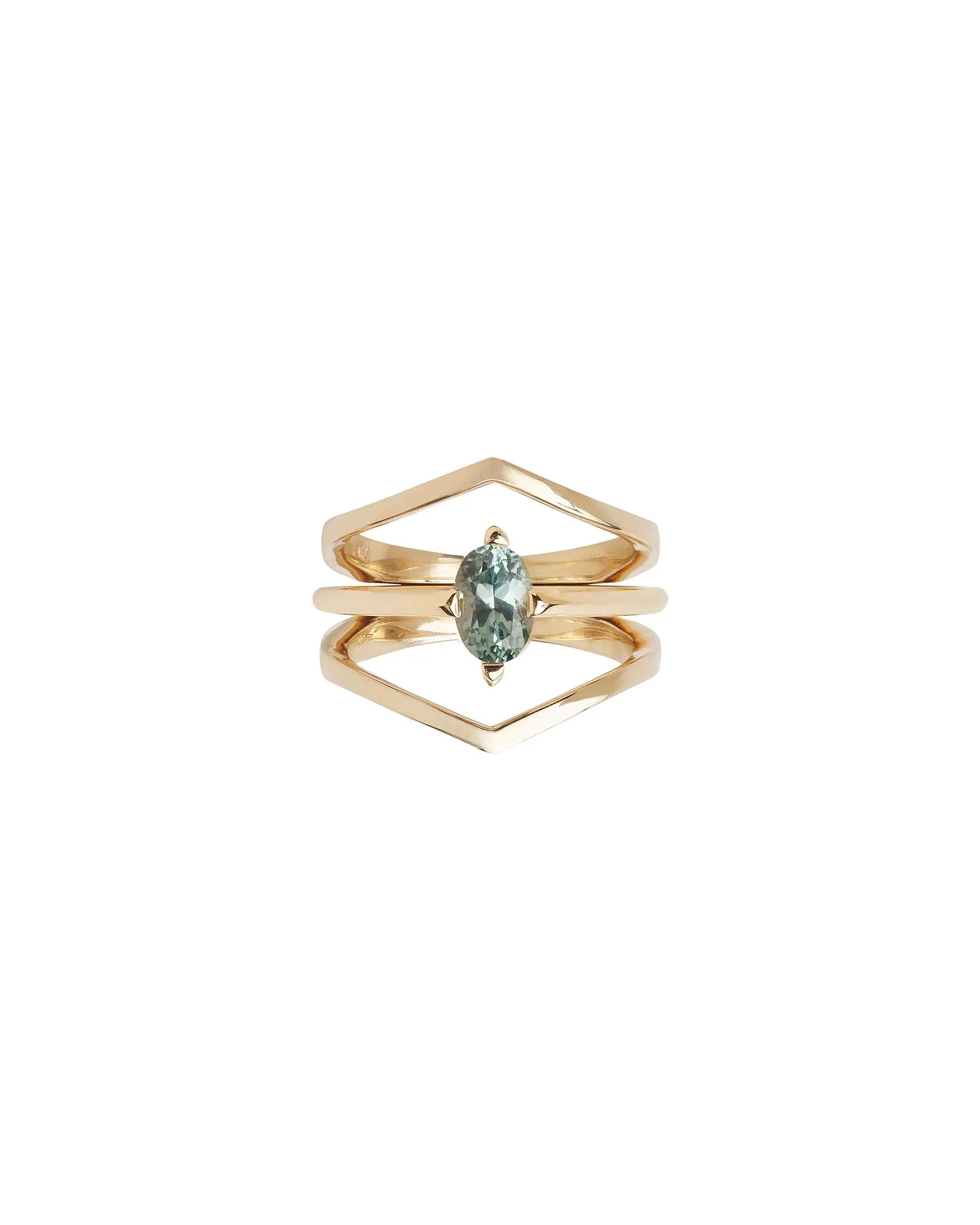 Minimalist Arc + Oblique Enclose Ring Set sold by Bliss Lau