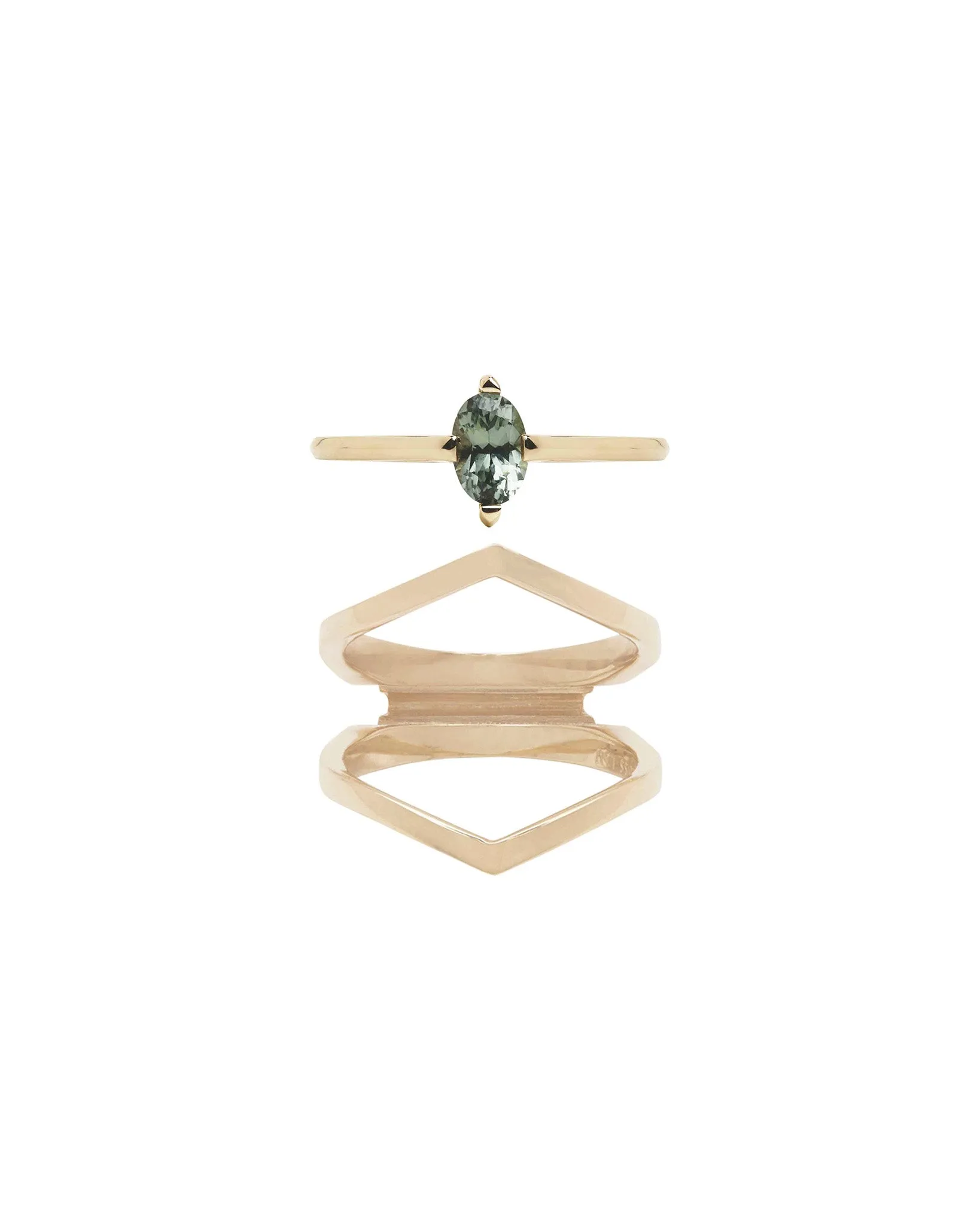 Minimalist Arc + Oblique Enclose Ring Set sold by Bliss Lau product image thumbnail 2
