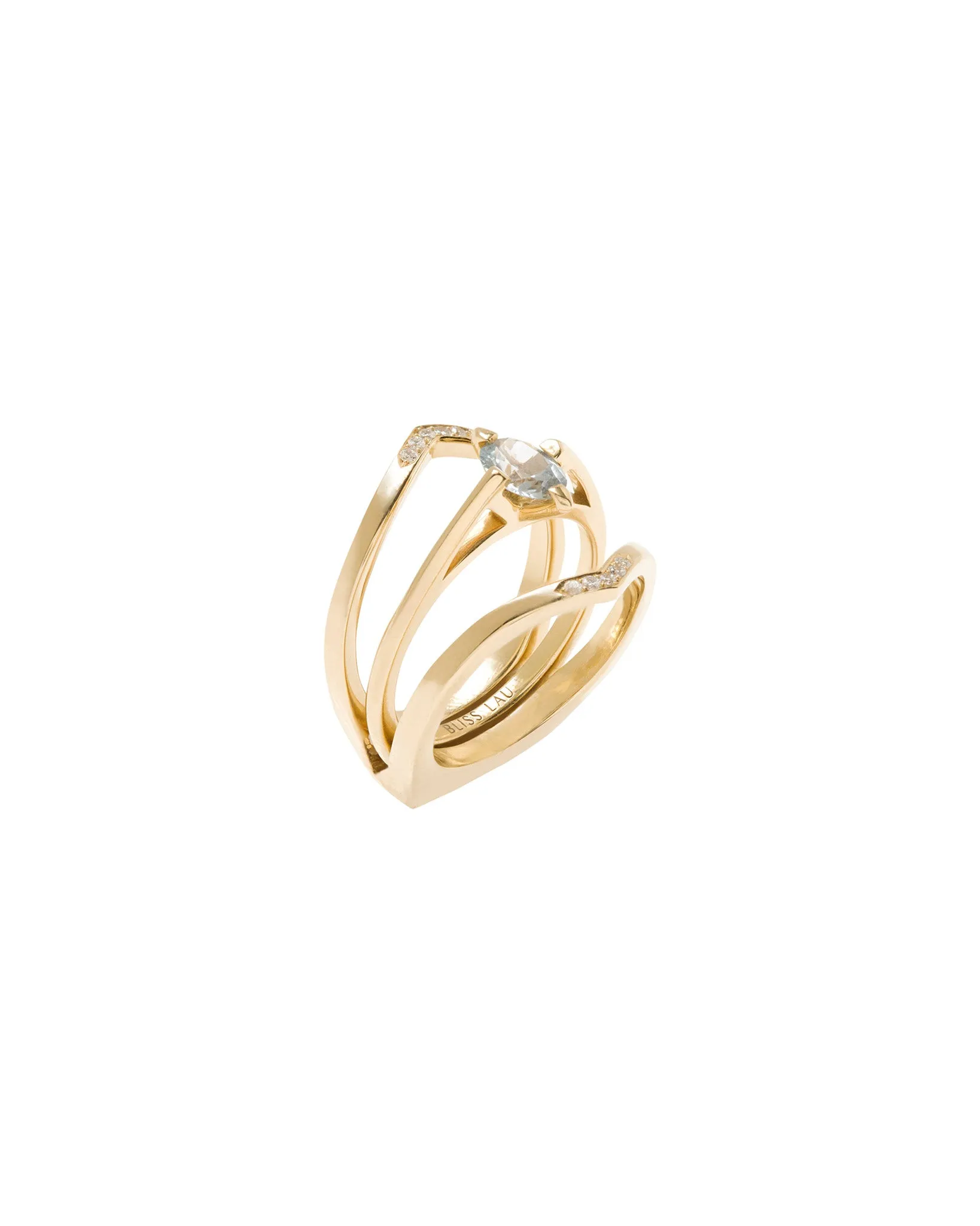 Minimalist Arc + Oblique X Enclose Ring Set sold by Bliss Lau product image thumbnail 3
