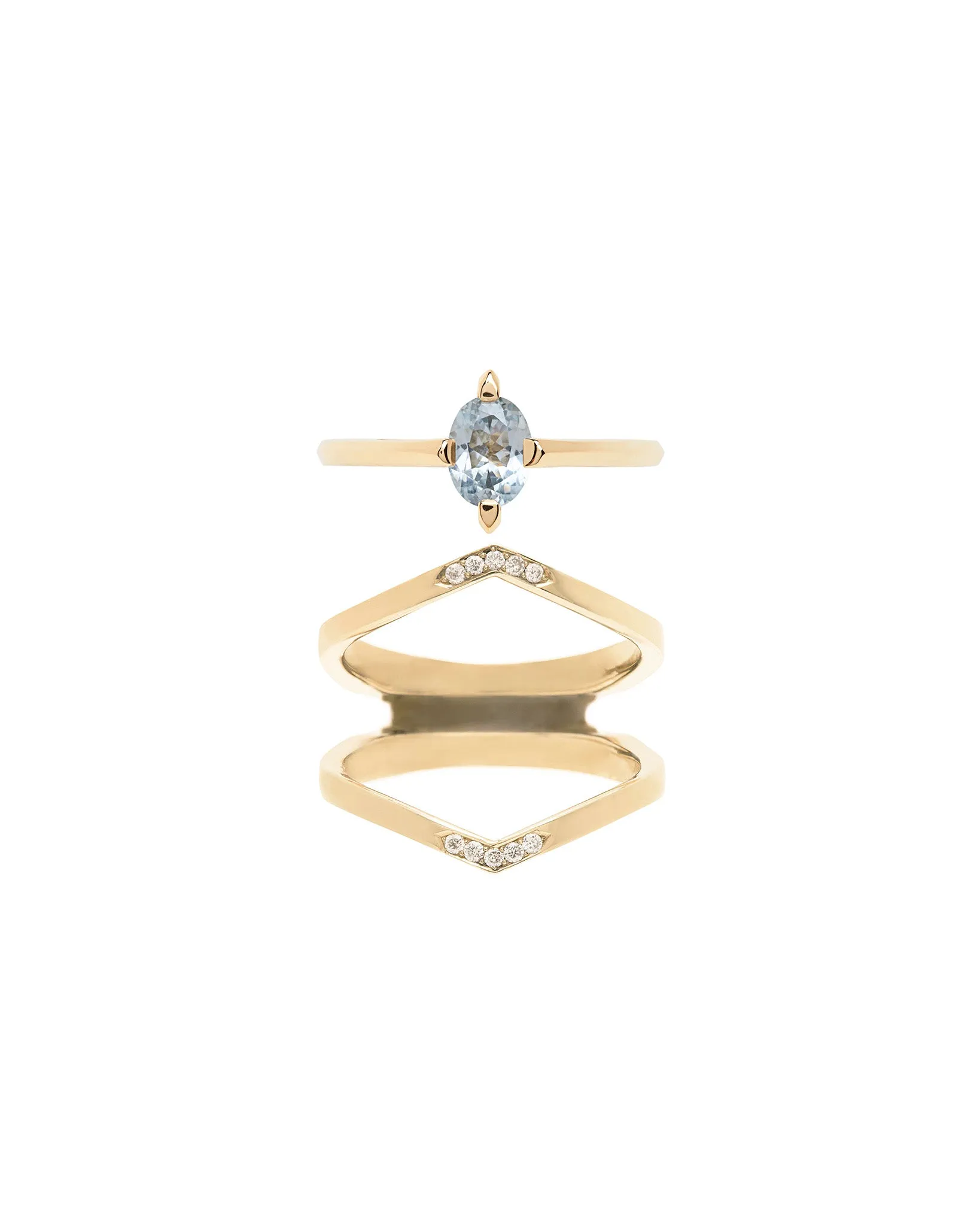 Minimalist Arc + Oblique X Enclose Ring Set sold by Bliss Lau product image thumbnail 2