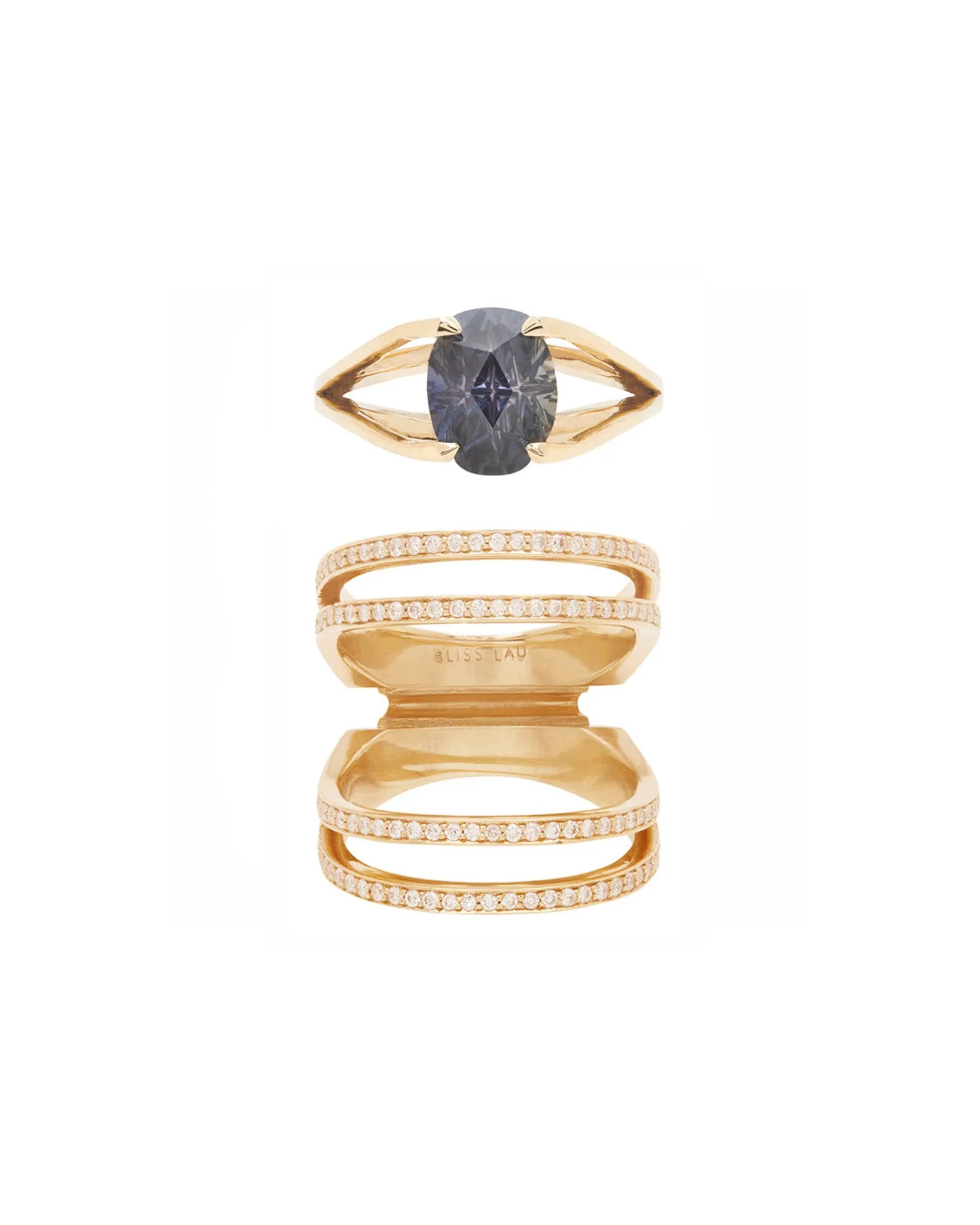 Elliptical Enclose Ring Set + Centered Ring sold by Bliss Lau product image thumbnail 2