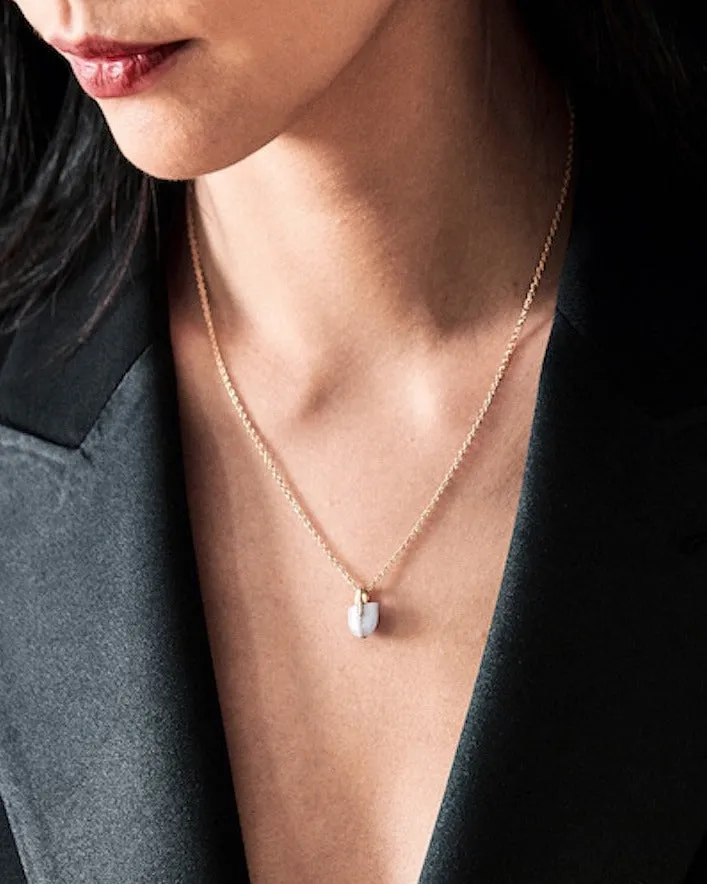 Brevity Pavé Lavender Jade Pendant Necklace Platinum sold by Bliss Lau product image thumbnail 2