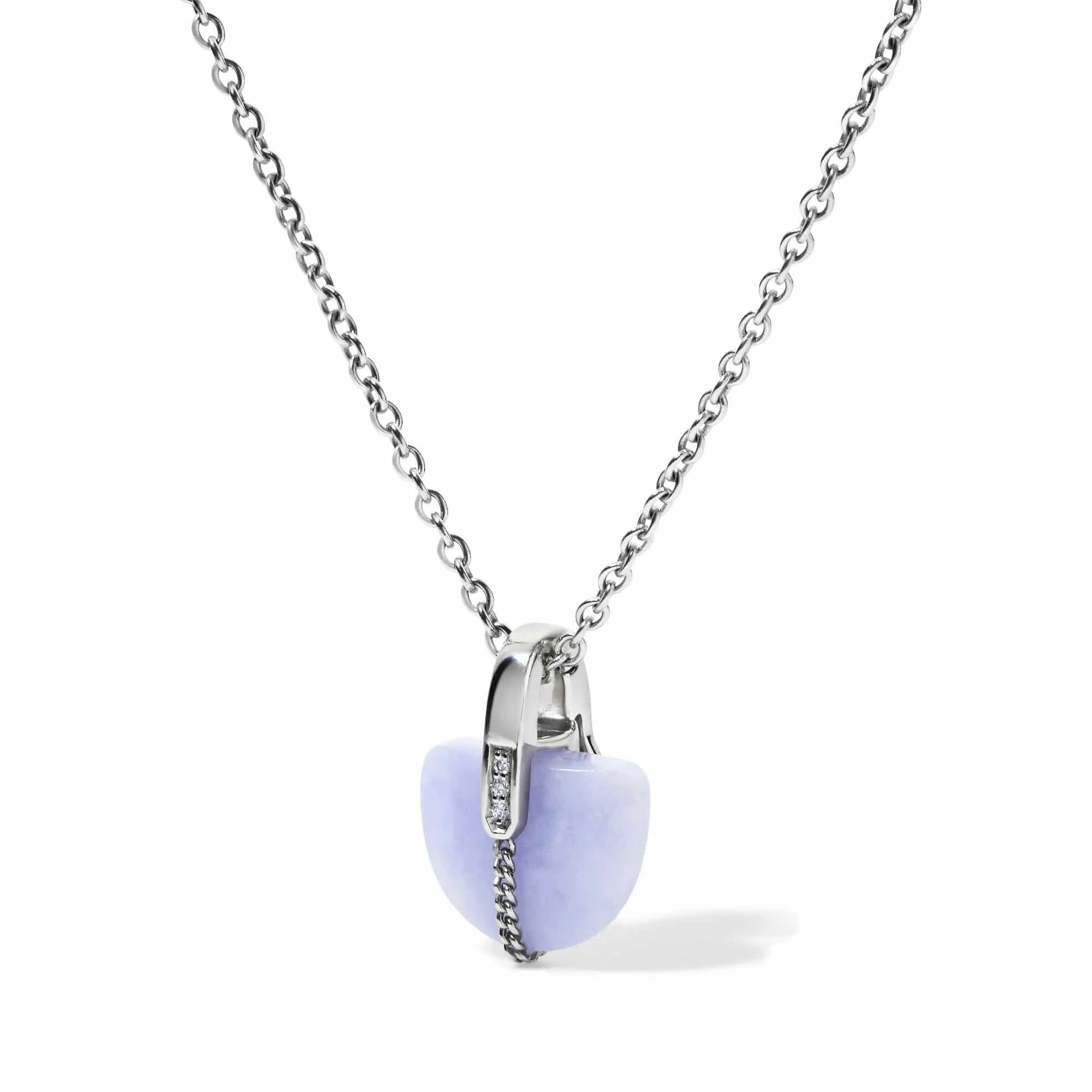 Brevity Pavé Lavender Jade Pendant Necklace Platinum sold by Bliss Lau product image thumbnail 3