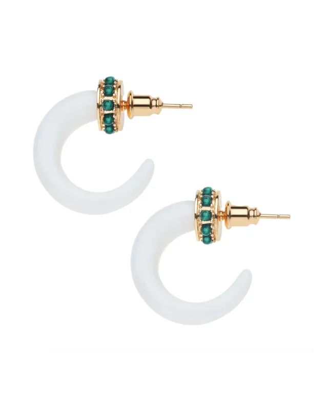 Jane Win Carved with Love Bone Hoop Earrings sold by Cartolina