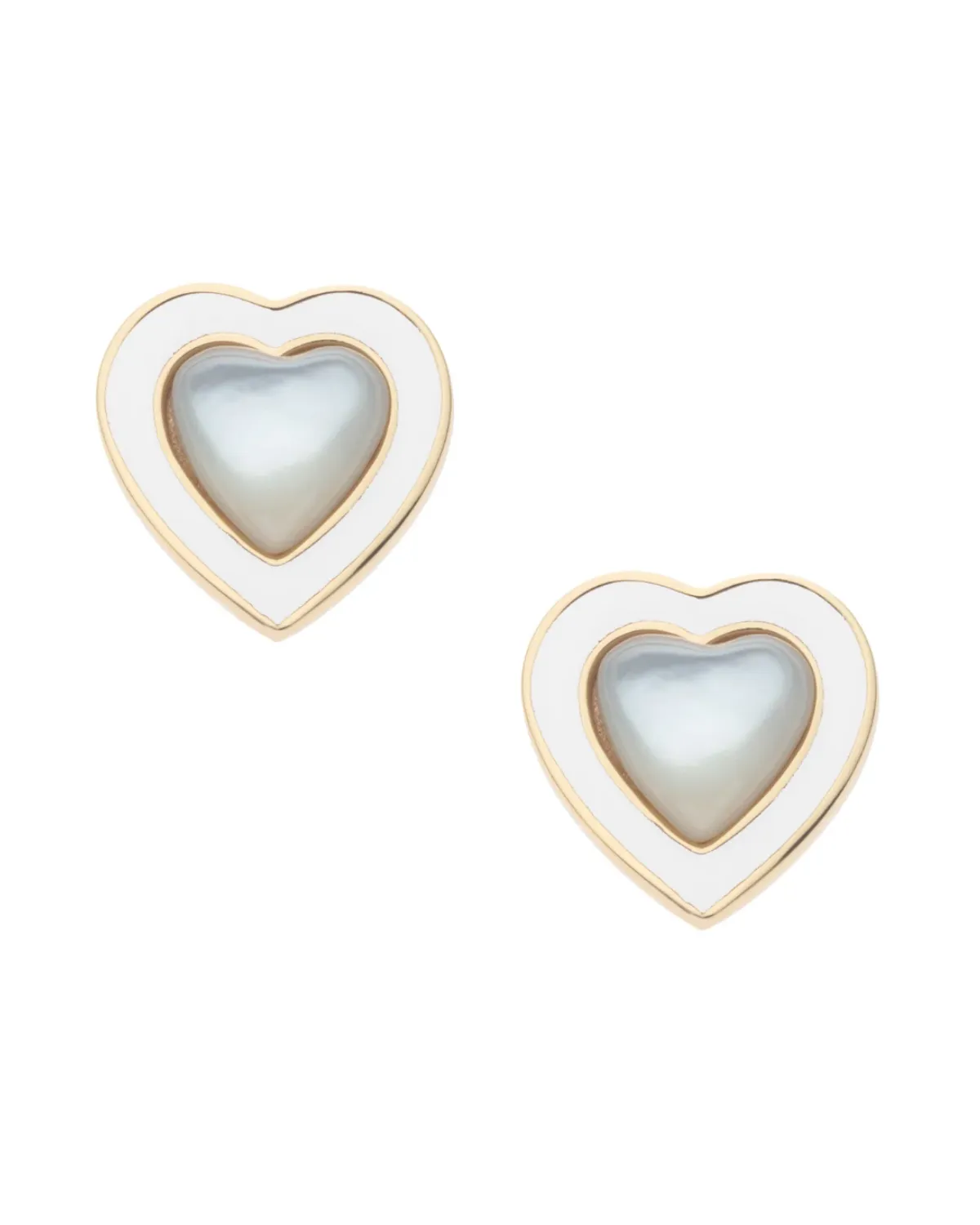 Jane Win Love Petite Enchanted Heart Earrings Mother of Pearl sold by Cartolina