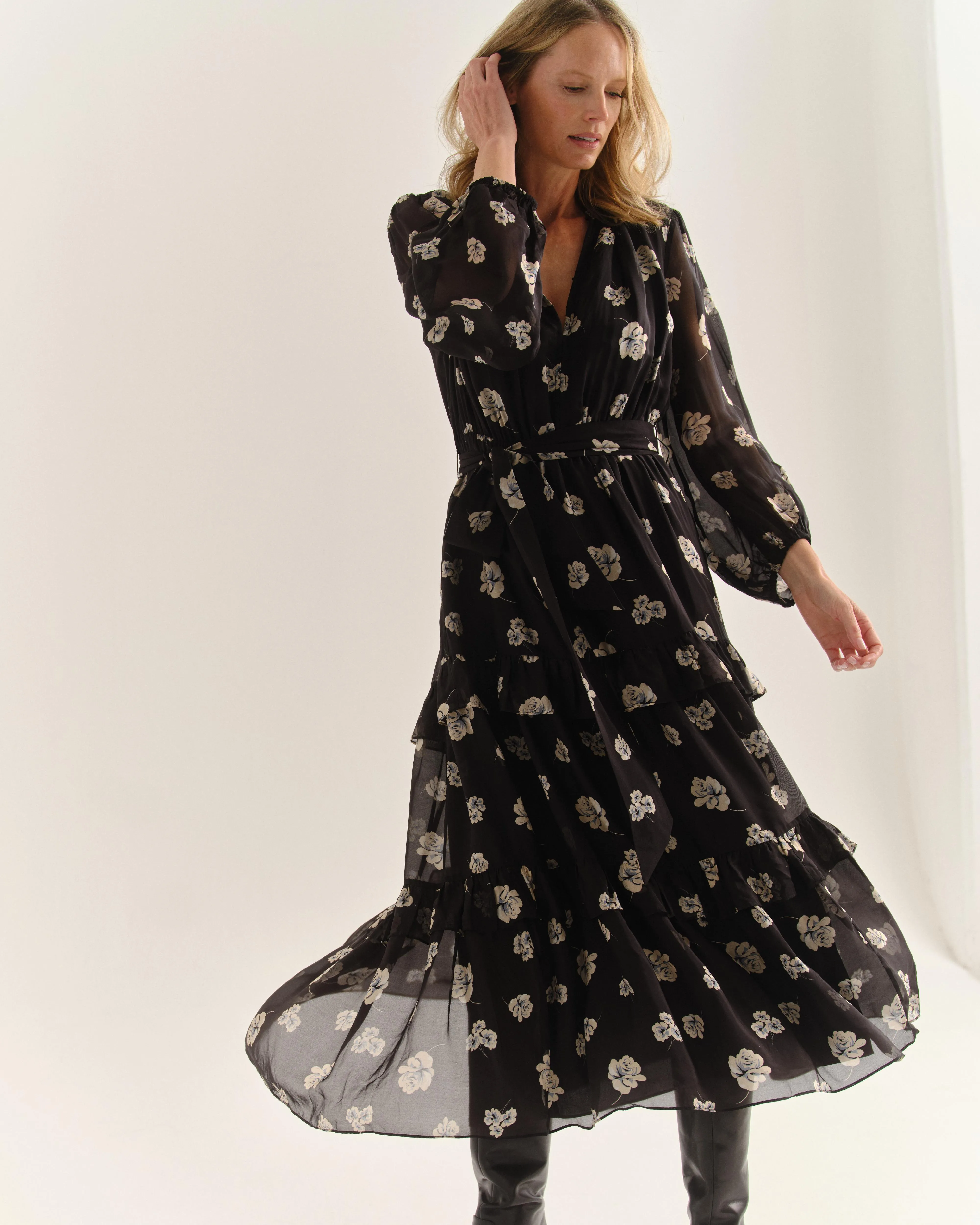 Lorelei Long Sleeve Dress-Moonlit Rose sold by Cartolina product image thumbnail 3