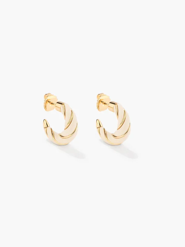 Aurelie Bidermann Diana Twisted Ivory Earrings Mini sold by Cartolina