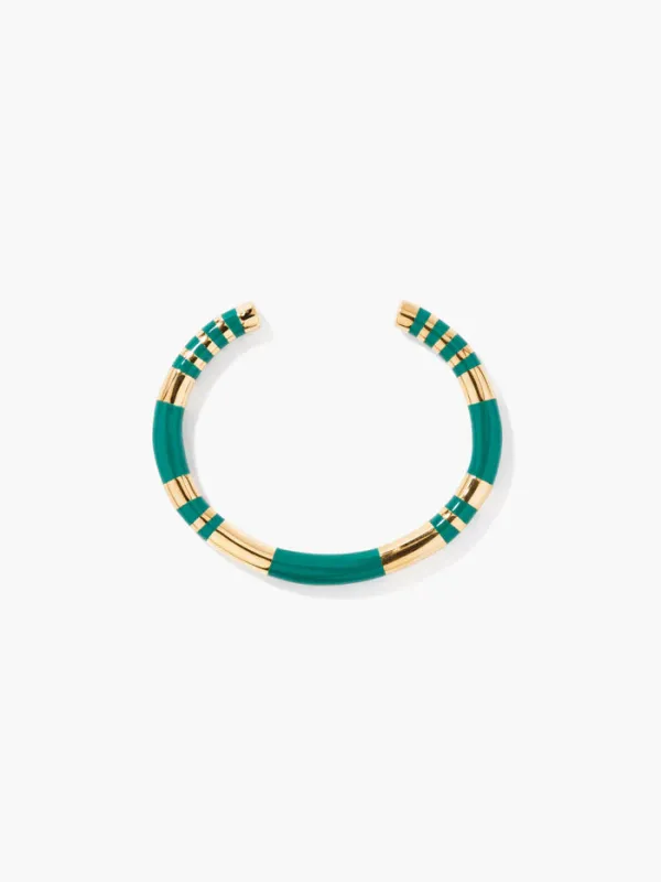 Aurelie Bidermann Positano Bracelet Emerald Bakelite sold by Cartolina