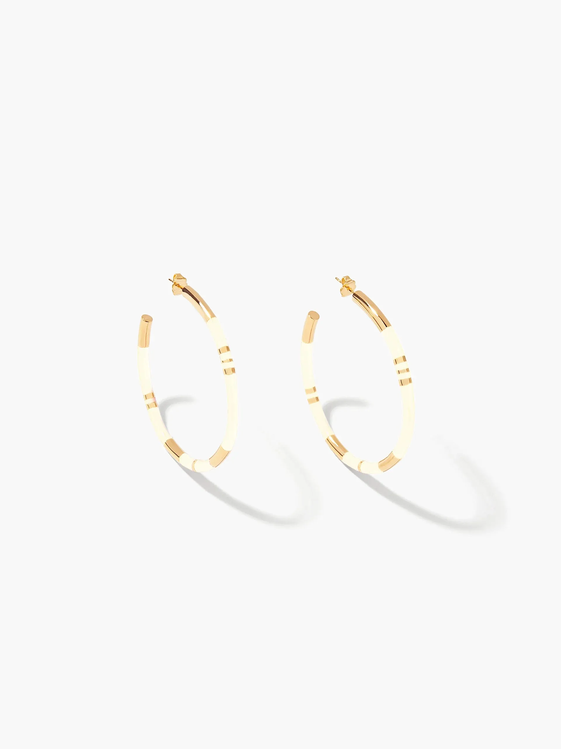 Aurelie Bidermann Positano Hoops Ivory Bakelite sold by Cartolina