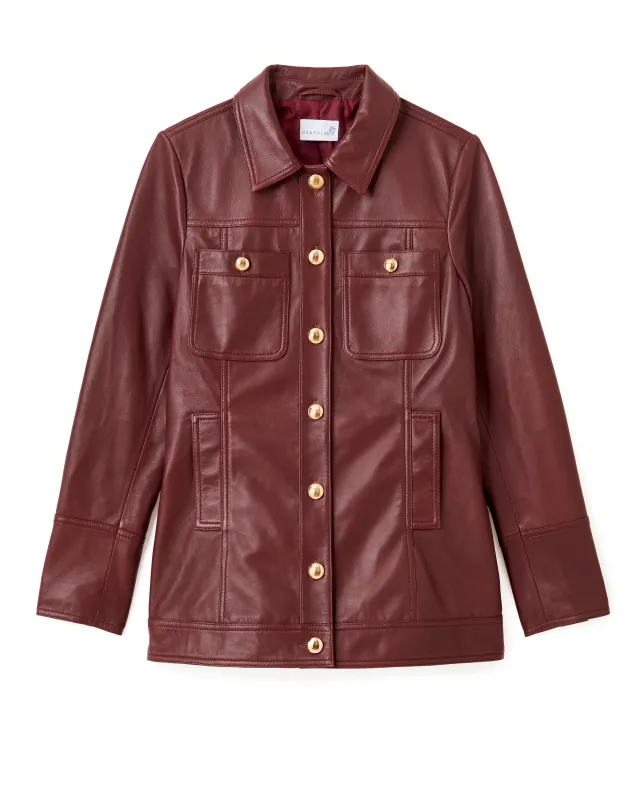 Winifred Leather Jacket-Wine made by Cartolina