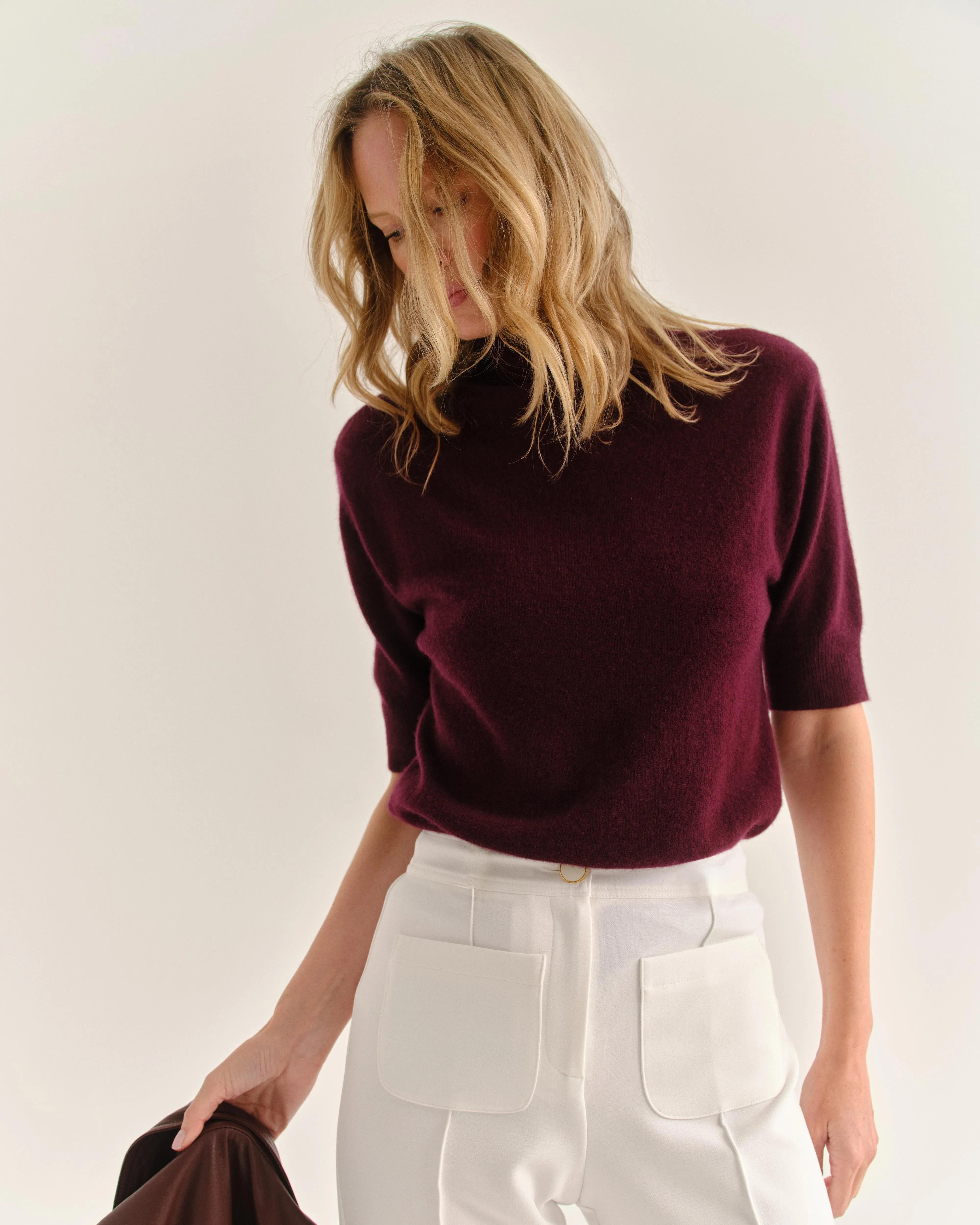 Belle Ss Turtleneck-Wine sold by Cartolina product image thumbnail 2