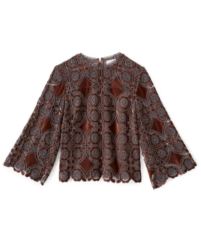 Ellis Long Sleeve Top-Mocha sold by Cartolina
