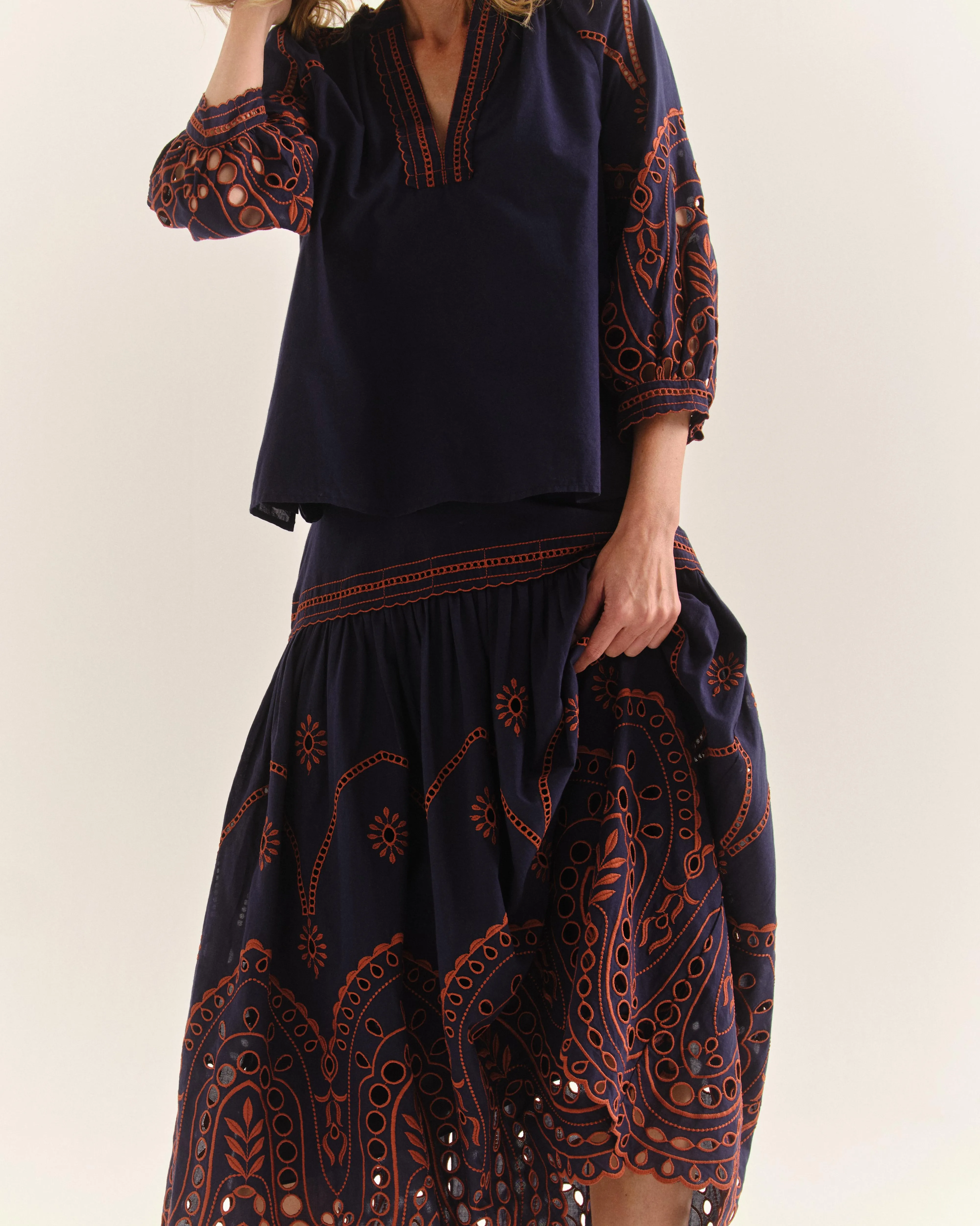 Emma Midi Skirt-Midnight Blue sold by Cartolina product image thumbnail 3