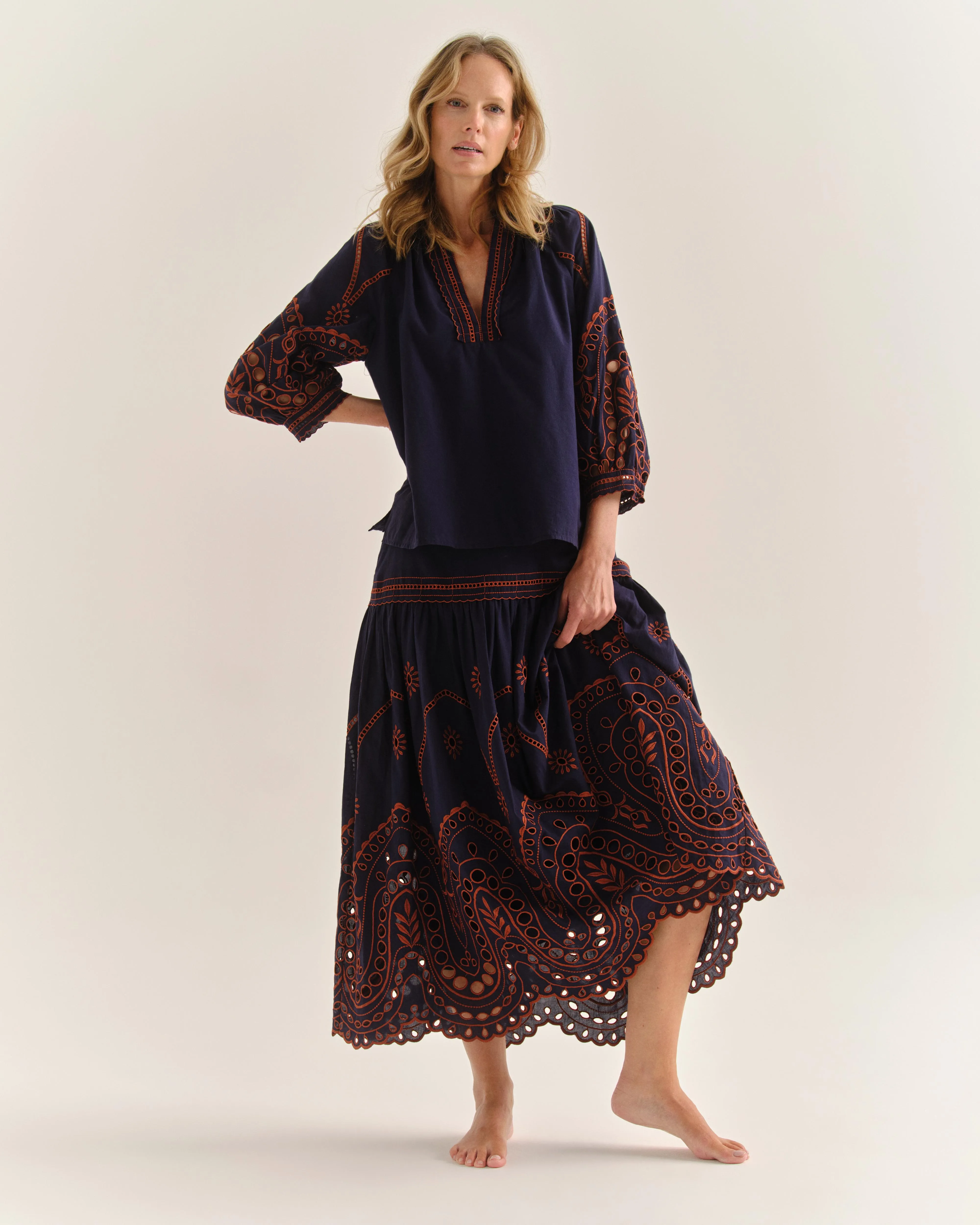 Emma Midi Skirt-Midnight Blue sold by Cartolina product image thumbnail 2