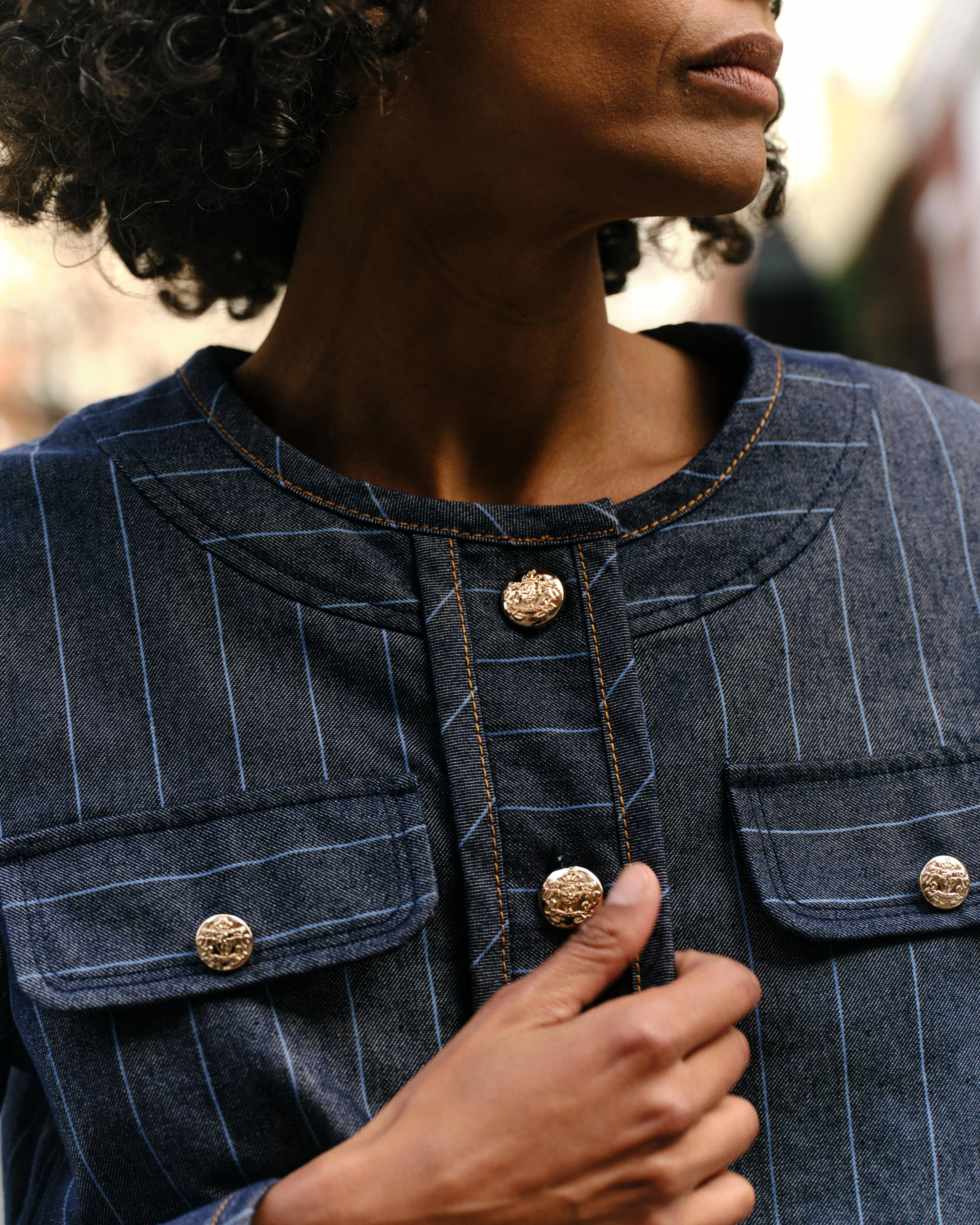 Renata Denim Jacket-Bluebell Stripe sold by Cartolina product image thumbnail 4