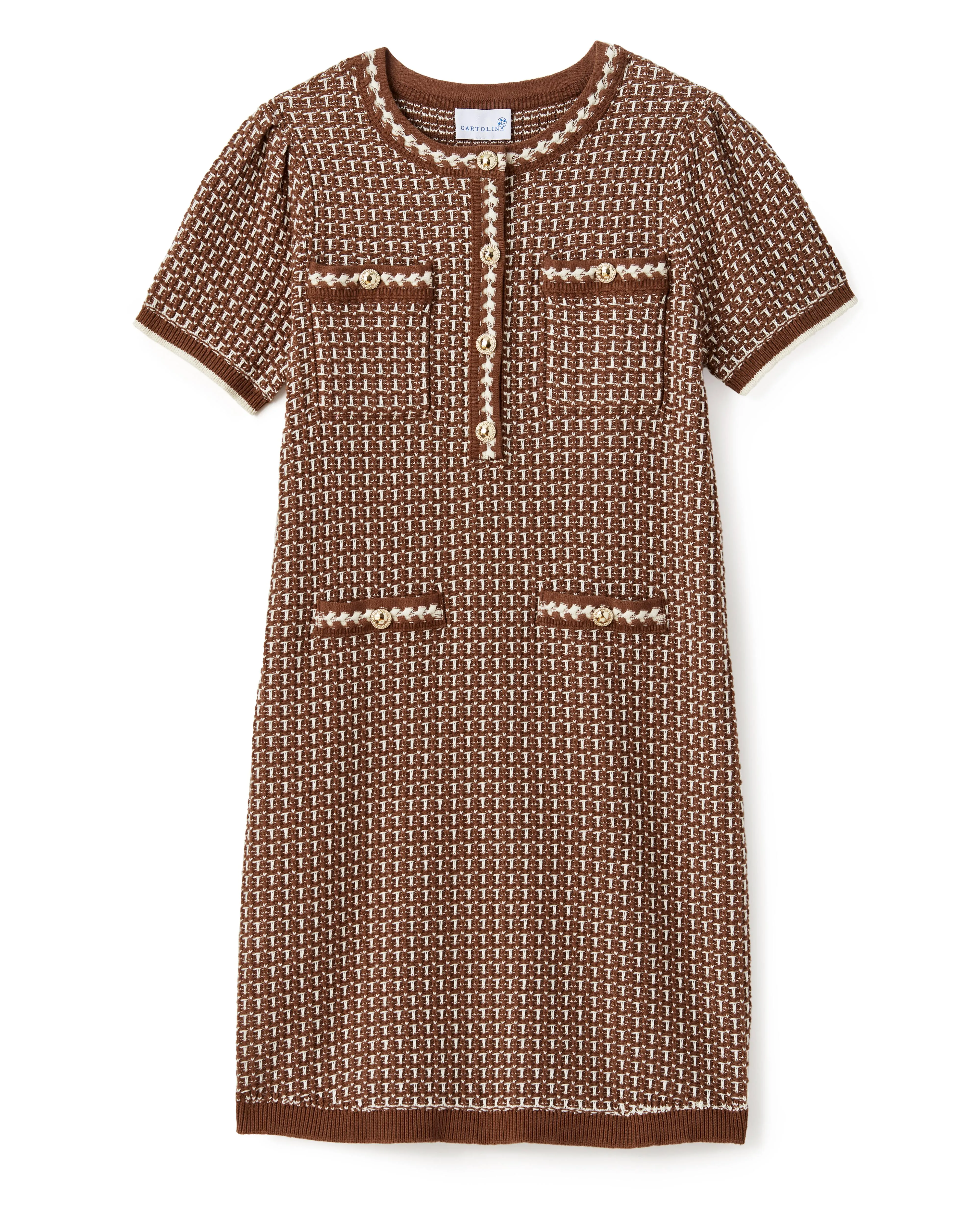 Coco Mini Dress-Espresso sold by Cartolina