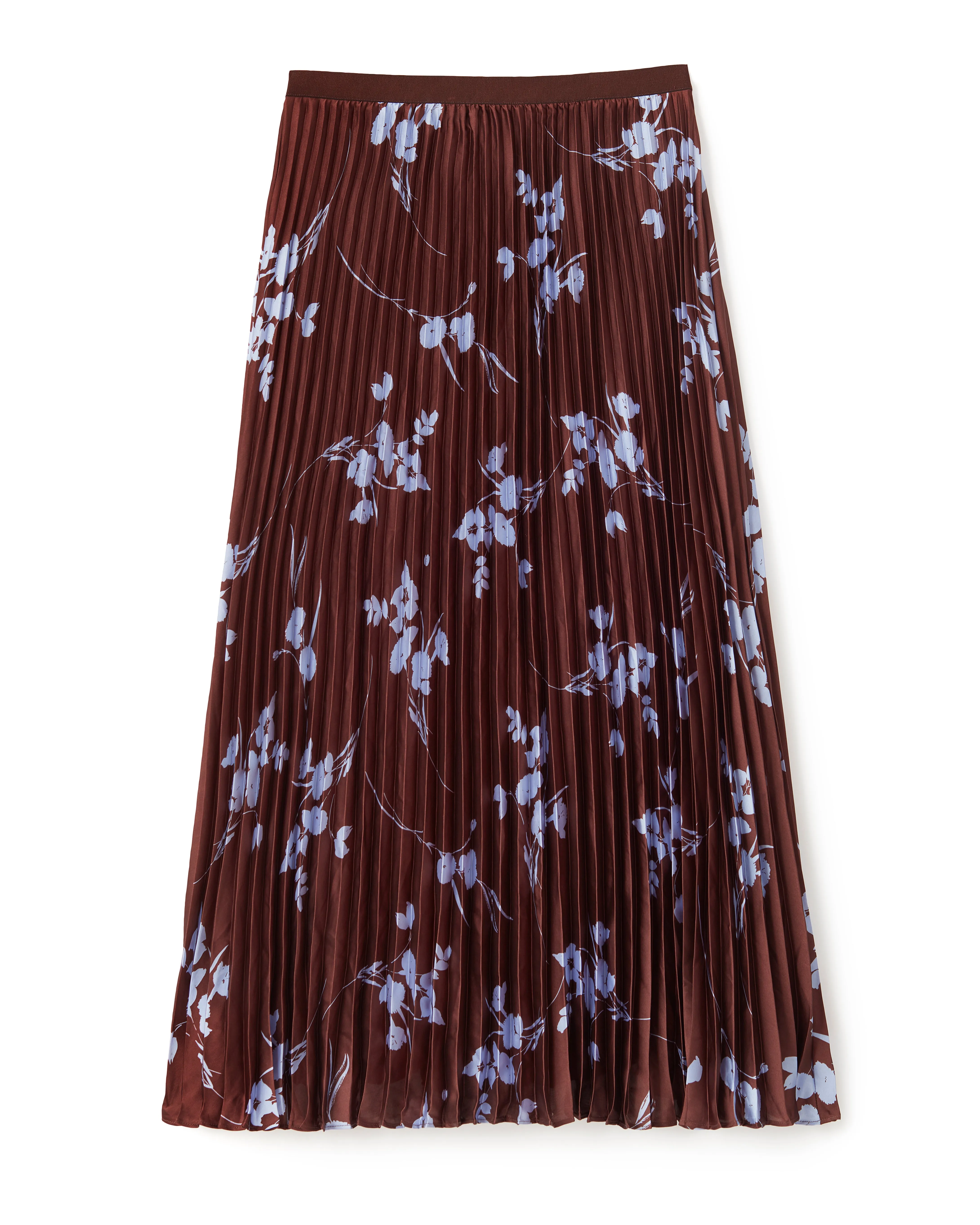 Claudia Pleated Skirt-Upstate Floral Espresso sold by Cartolina