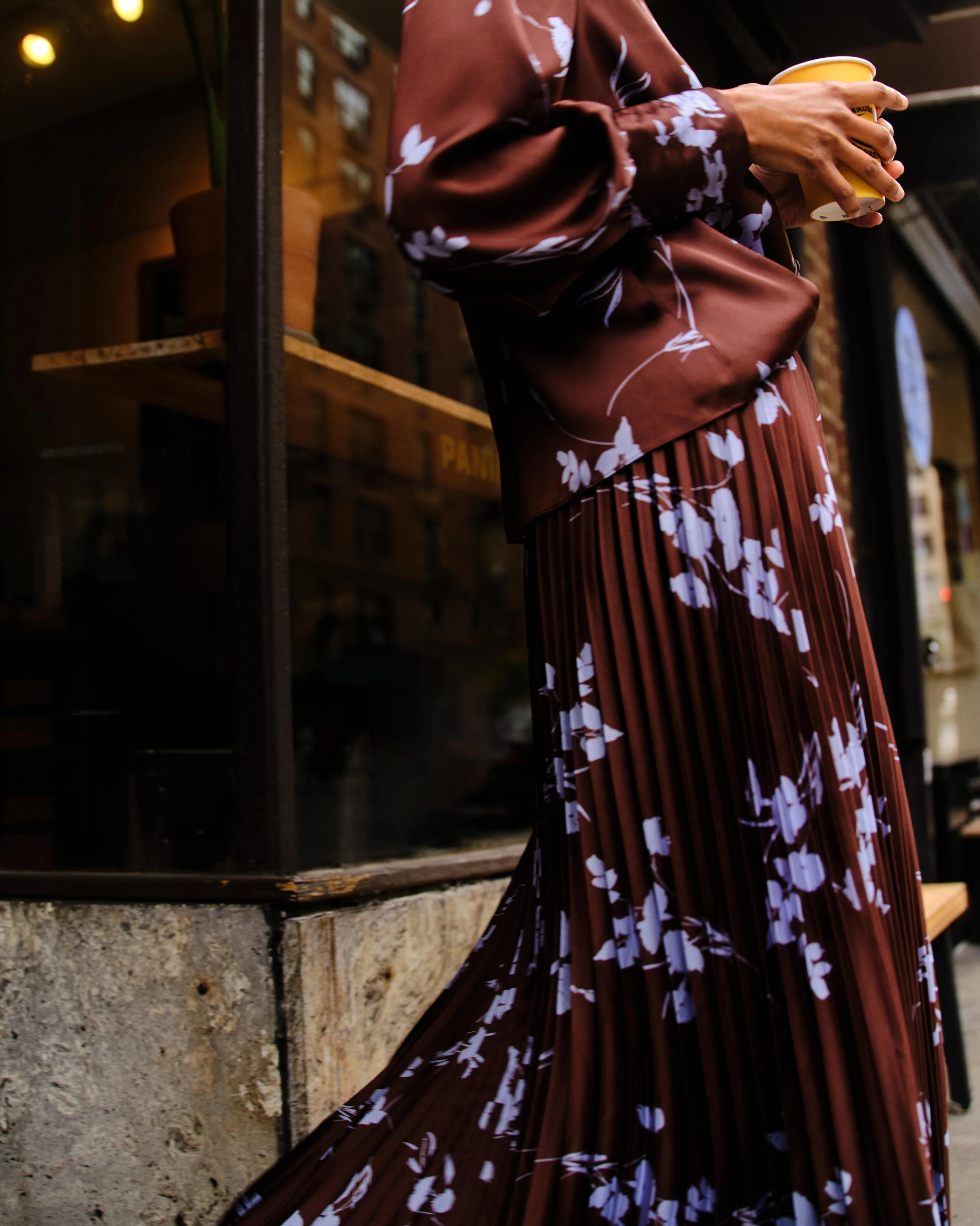 Claudia Pleated Skirt-Upstate Floral Espresso sold by Cartolina product image thumbnail 2