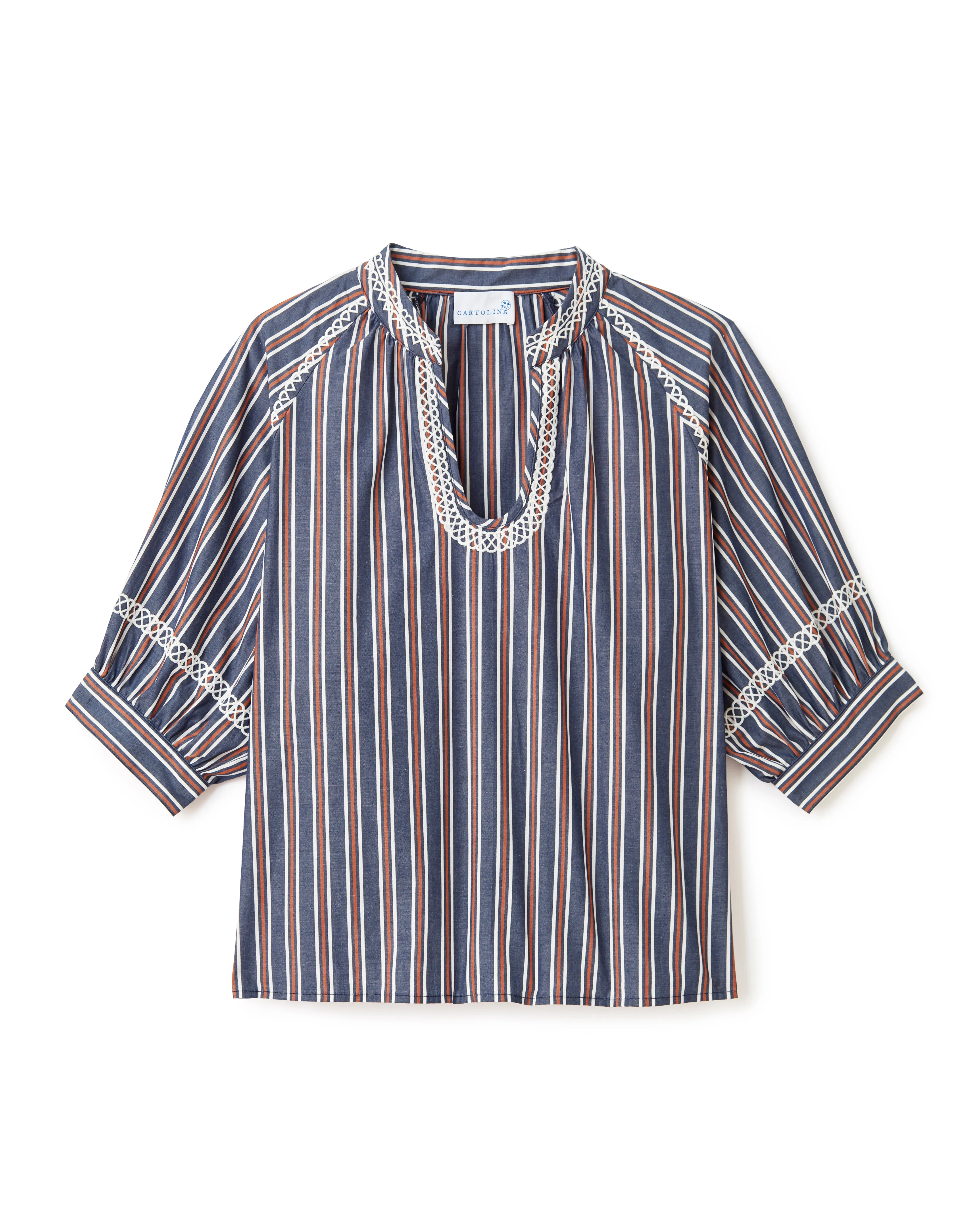 Eleanor Top-Cartolina Navy Stripe sold by Cartolina
