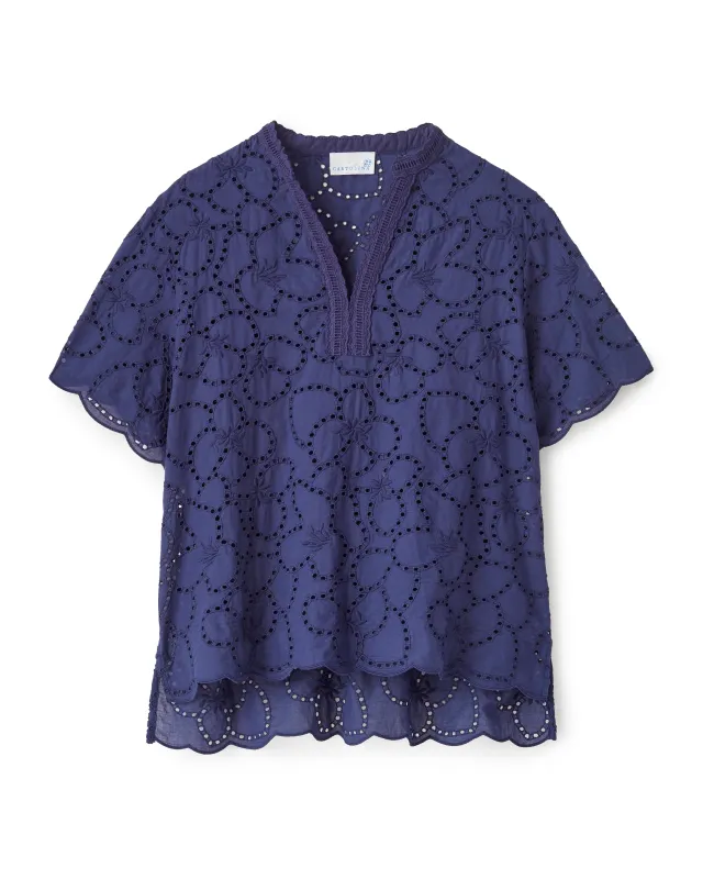 Daisy Short Sleeve Top-Midnight Blue sold by Cartolina