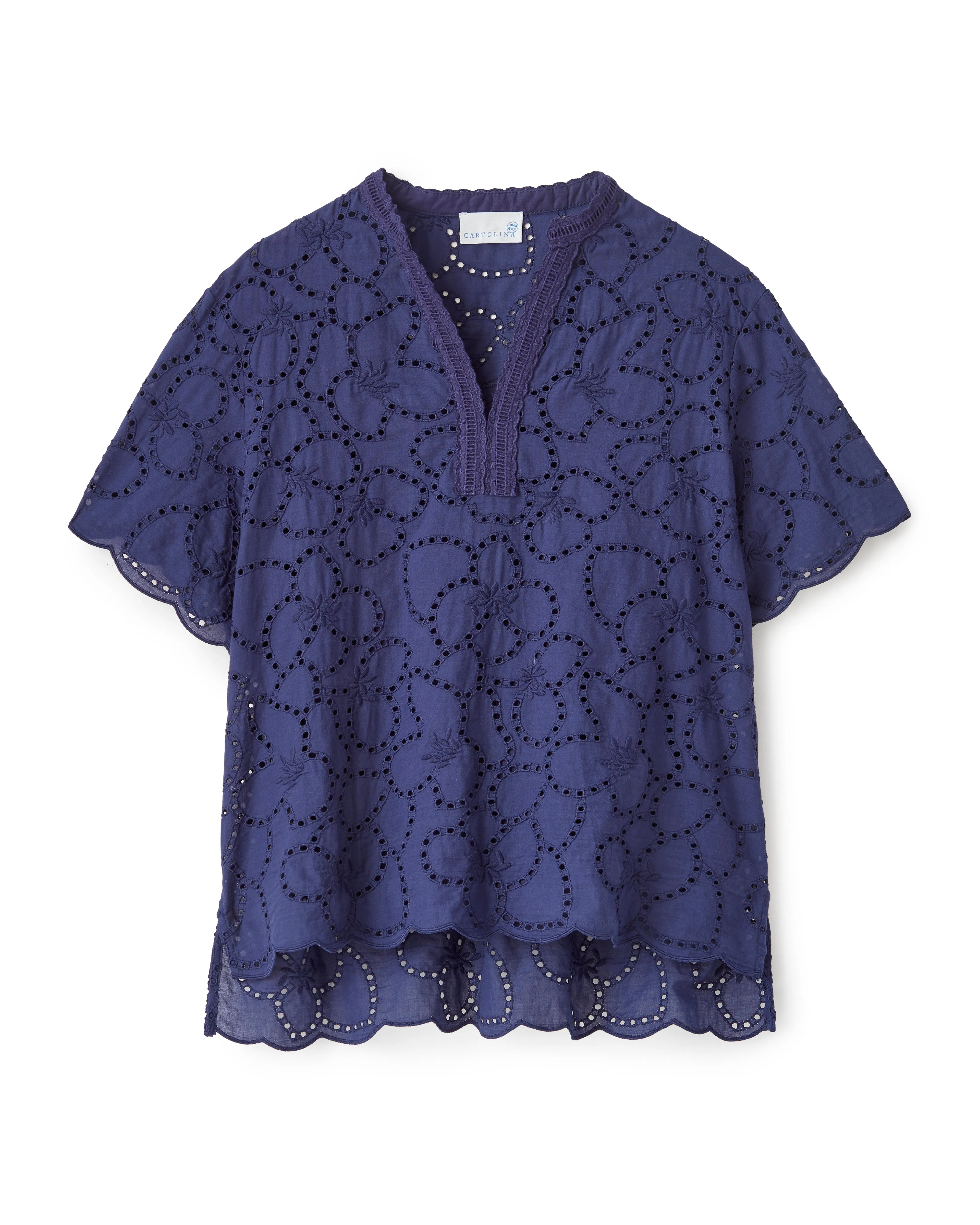 Daisy Short Sleeve Top-Midnight Blue sold by Cartolina