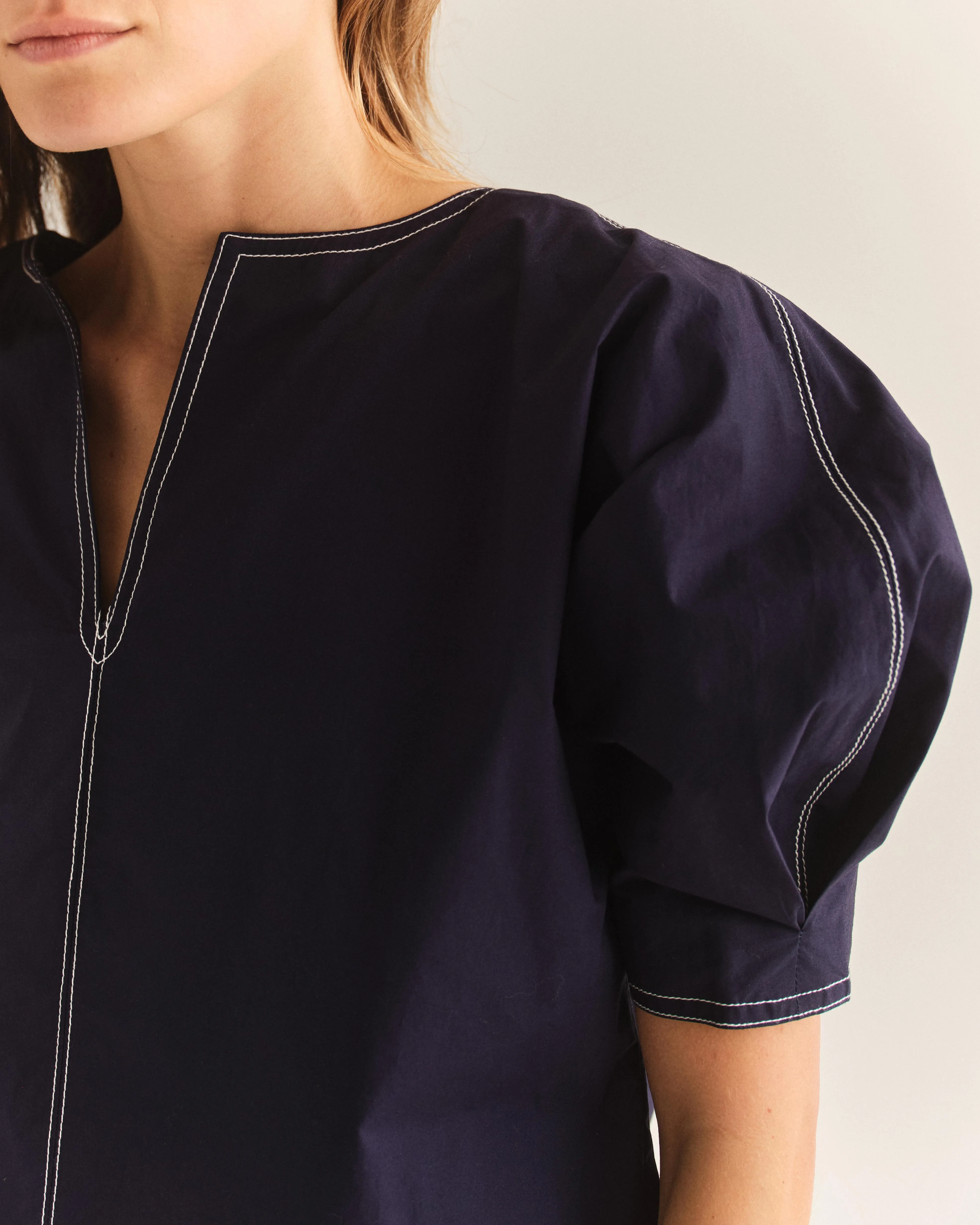 Sloane Poplin Top-Midnight Blue sold by Cartolina product image thumbnail 4