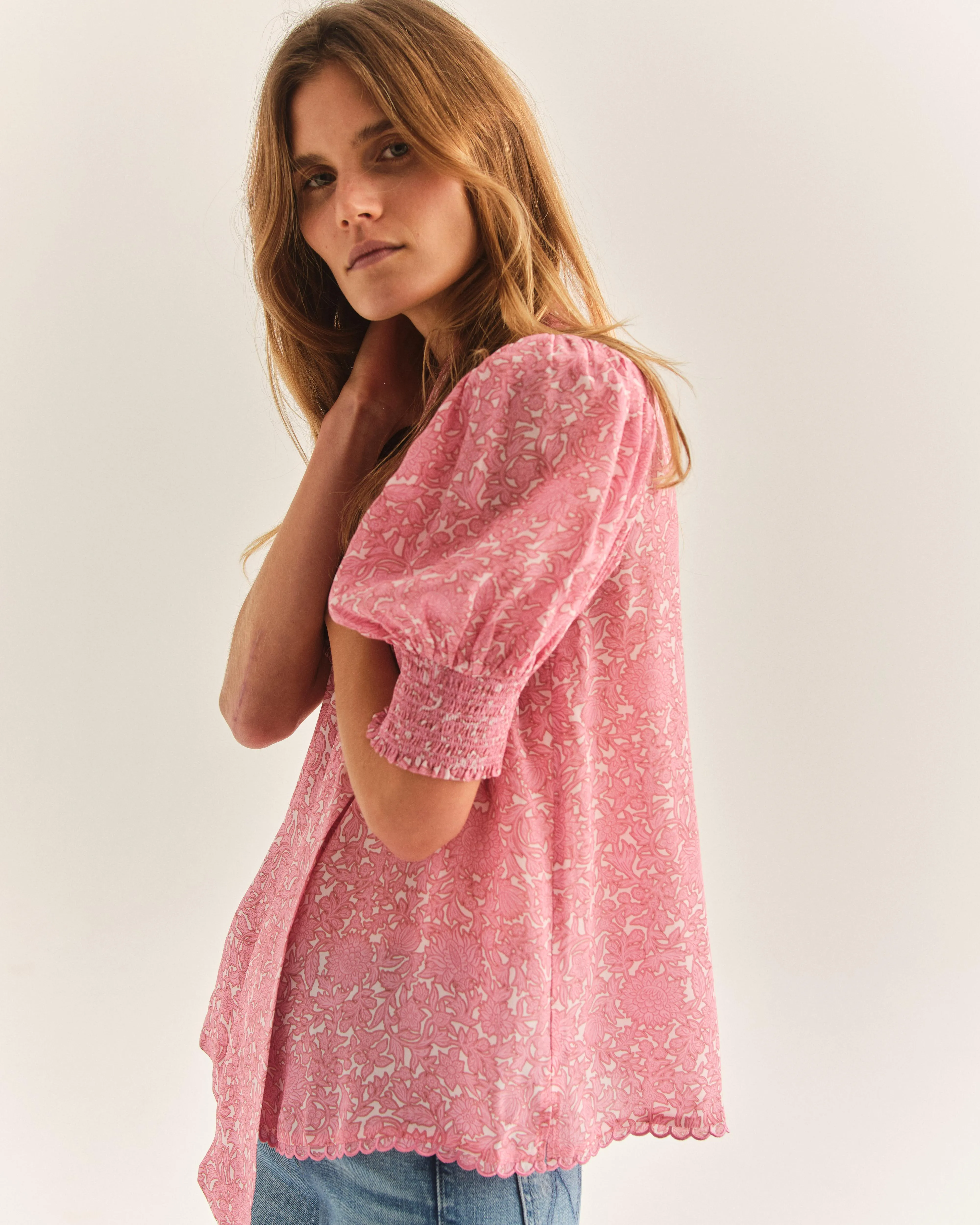 Peggy Top-Boboli Garden Print In Peony Pink sold by Cartolina product image thumbnail 4