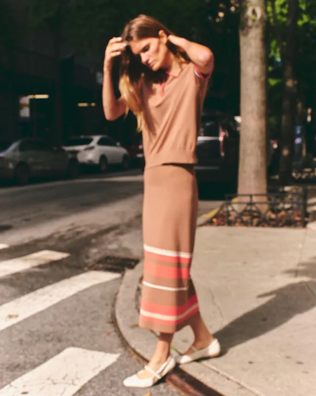 Avril Midi Skirt-Camel sold by Cartolina