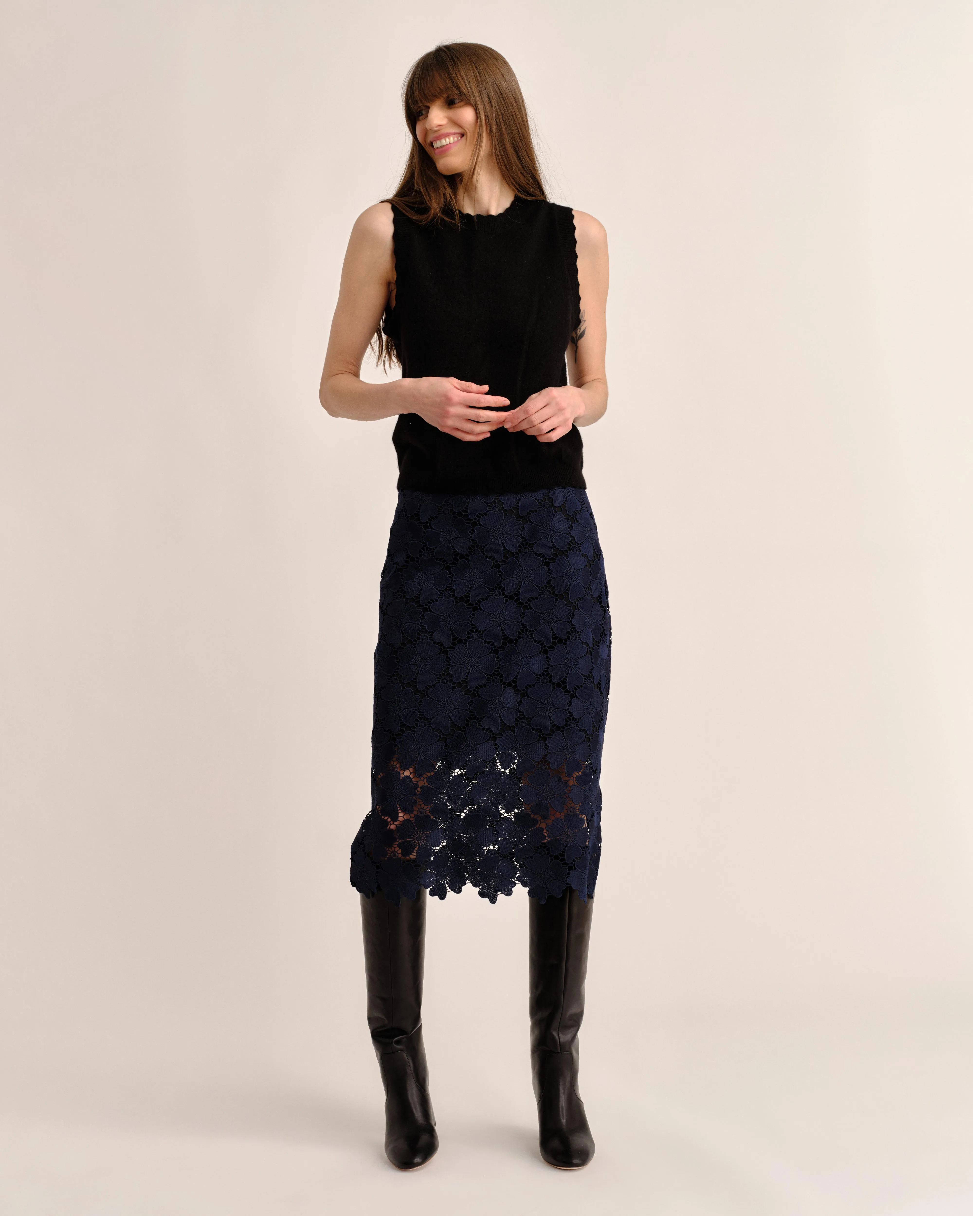 SP26 Mulberry Midi Skirt-Midnight Blue sold by Cartolina product image thumbnail 4