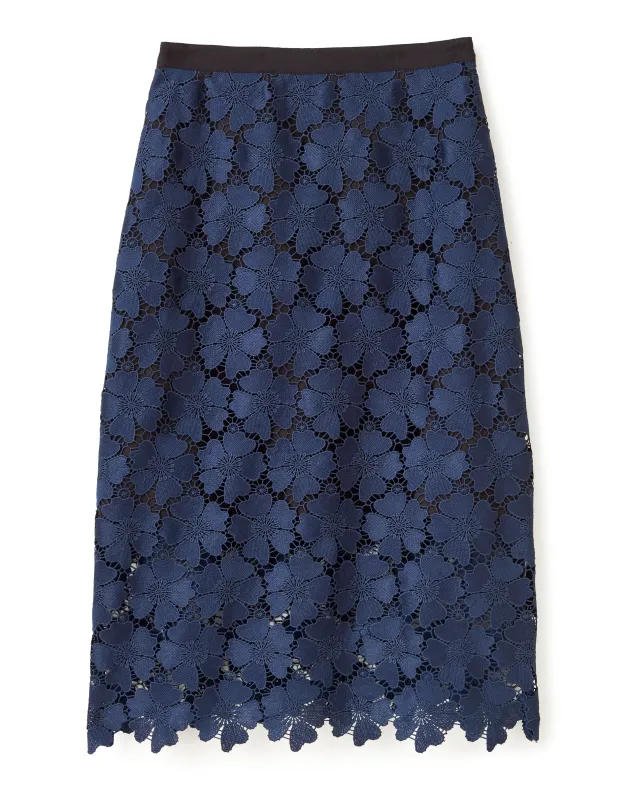 SP26 Mulberry Midi Skirt-Midnight Blue made by Cartolina