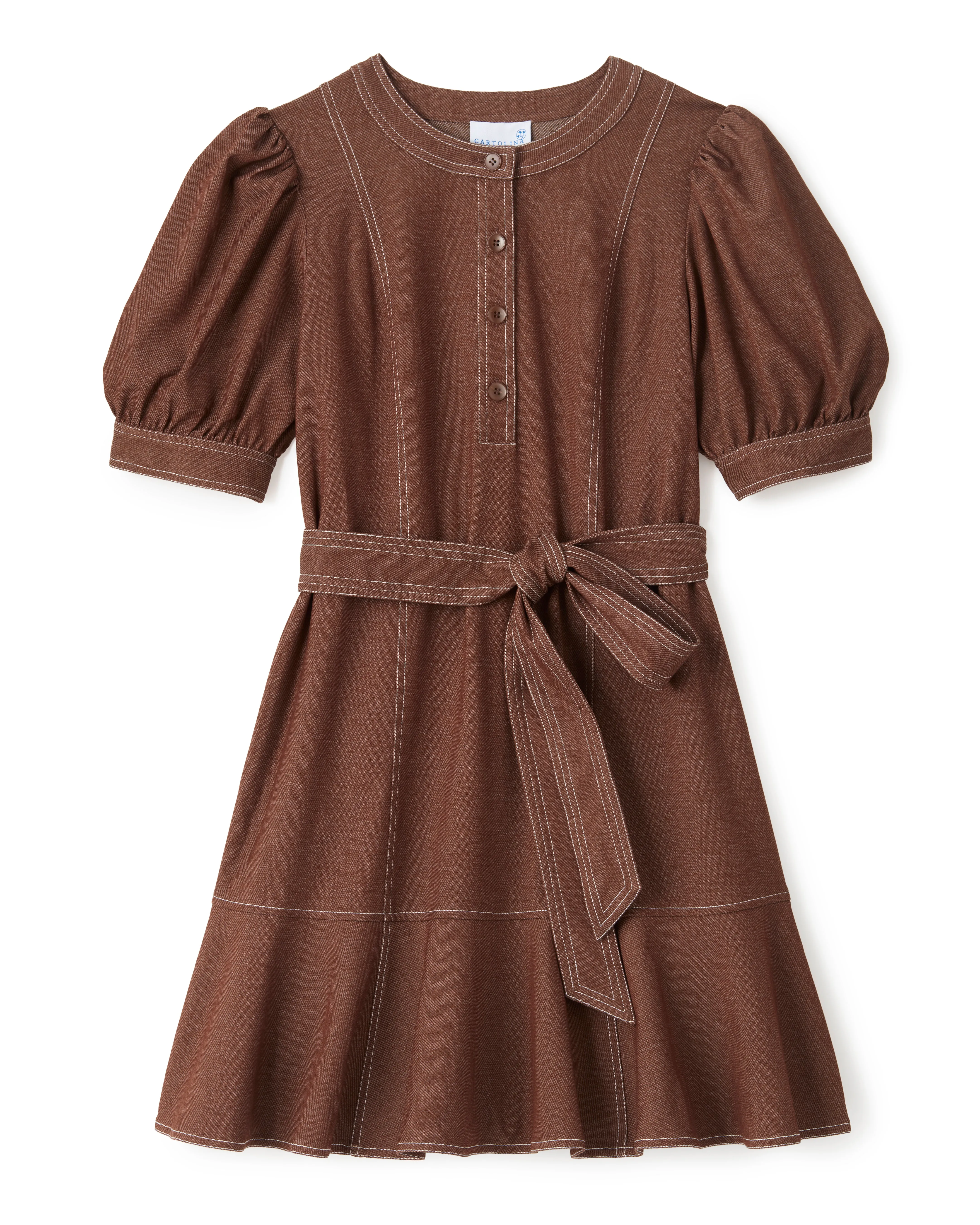 Bonnie Mini Dress-Mocha sold by Cartolina