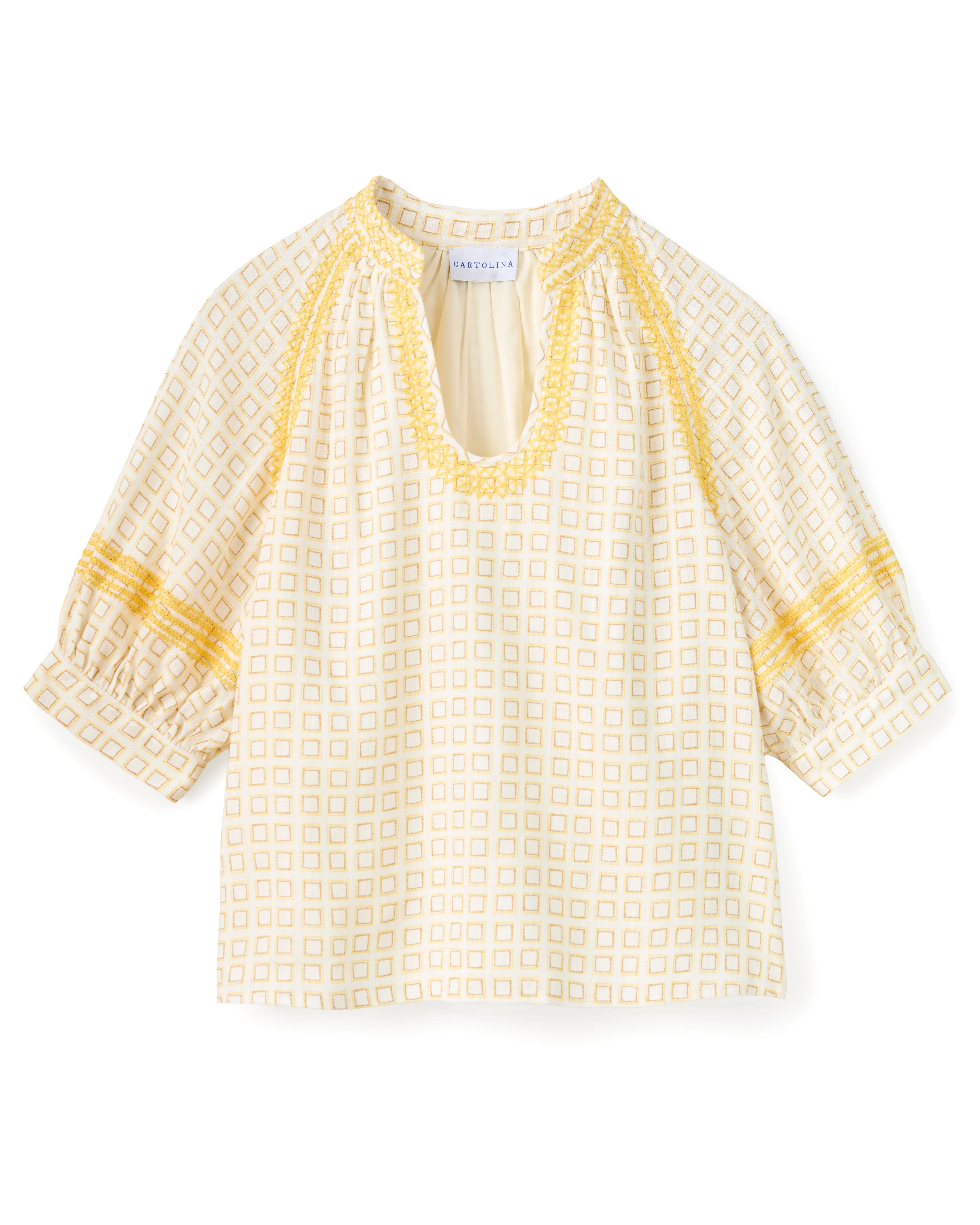 SU26 Eleanor Top-Seaglass Print-Ivory sold by Cartolina