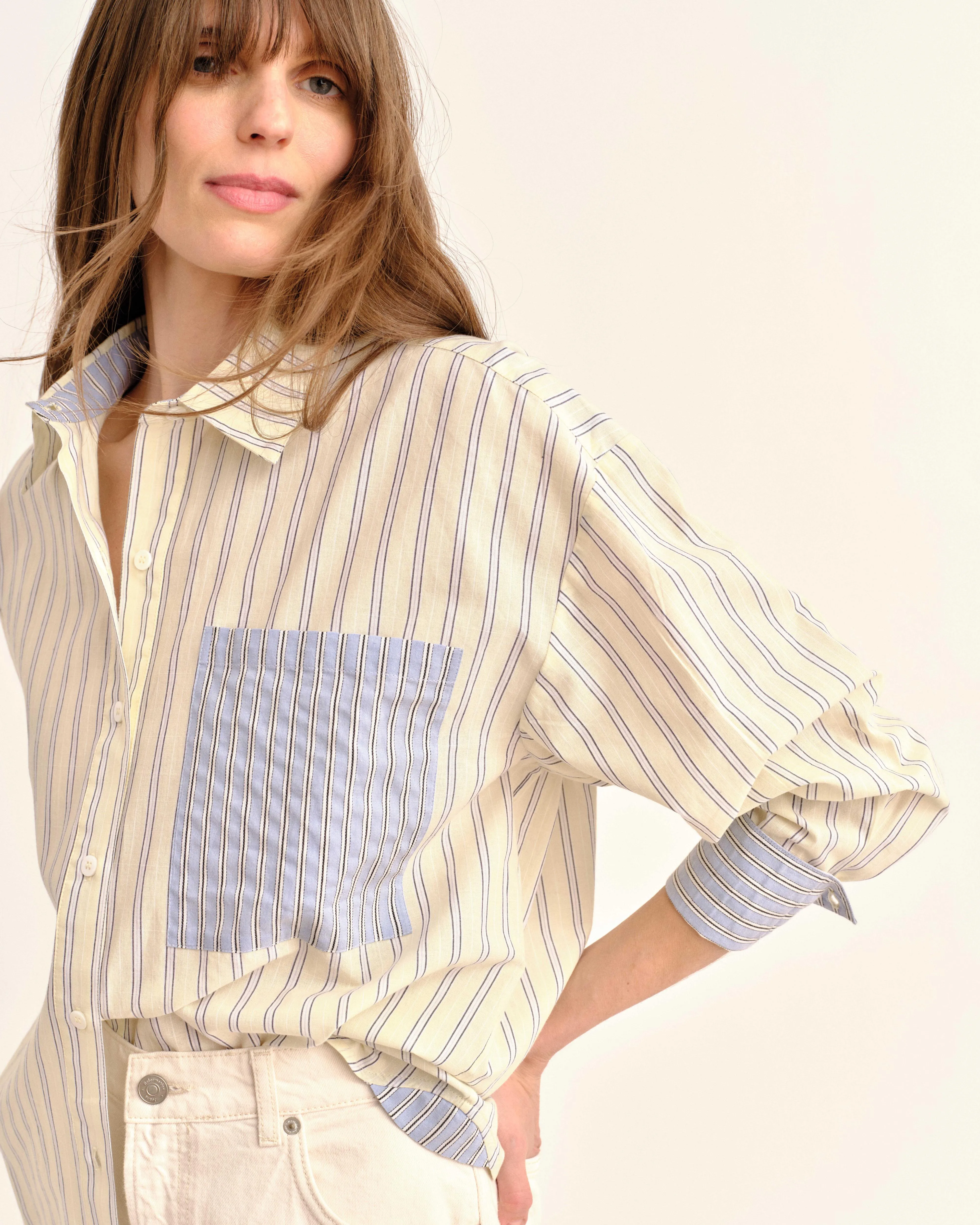 SU26 Penelope Button Front Shirt-Banana Stripe sold by Cartolina product image thumbnail 5