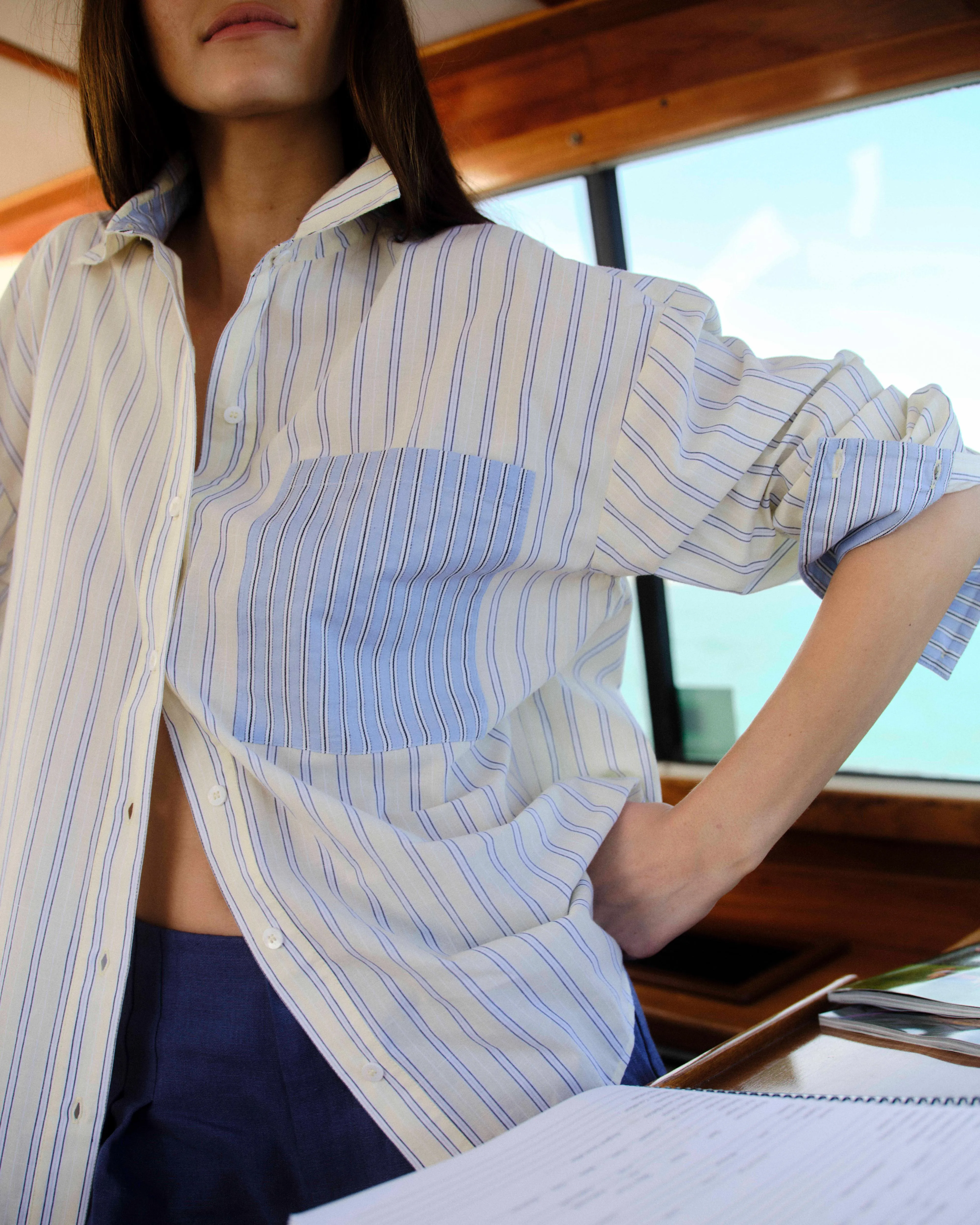 SU26 Penelope Button Front Shirt-Banana Stripe sold by Cartolina product image thumbnail 4