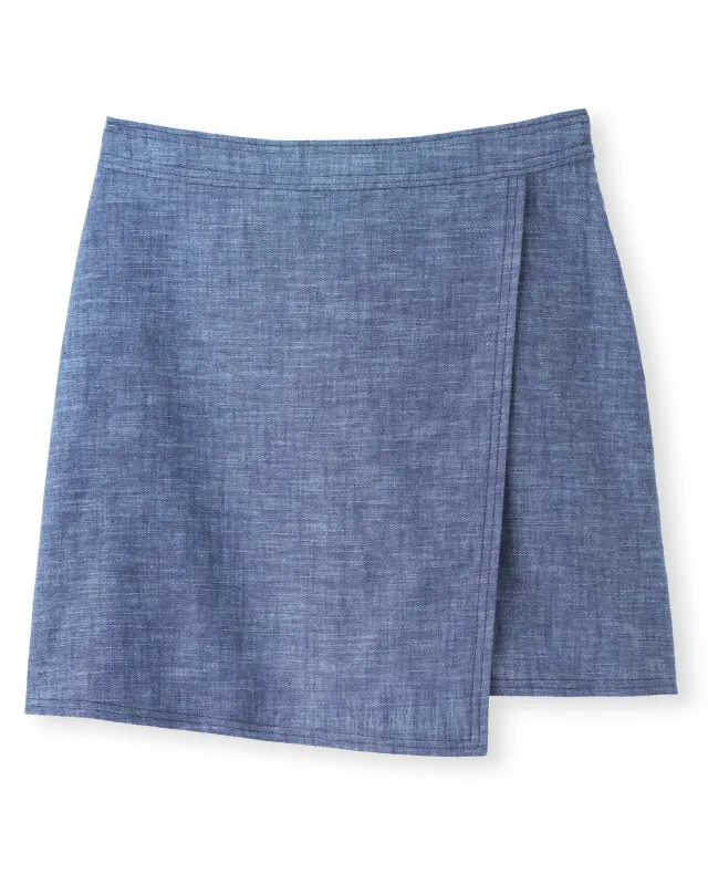 SU26 Elisa Skort-Nautical Chambray made by Cartolina