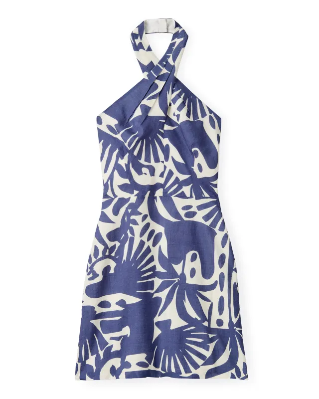 SU26 Moran Dress-Parrish Geo Print-Coastal Indigo made by Cartolina