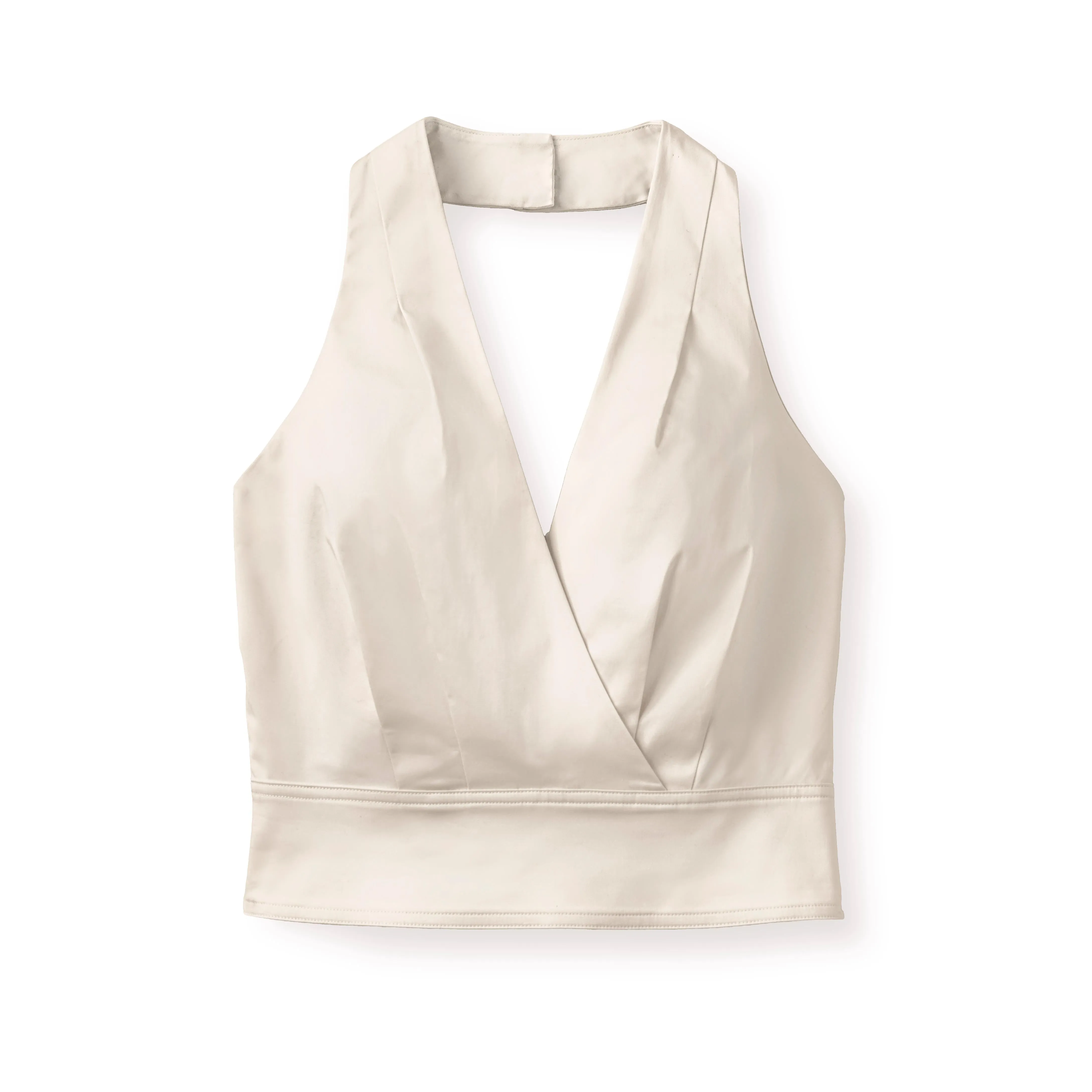 SU26 Olive Halter Top-Ivory sold by Cartolina