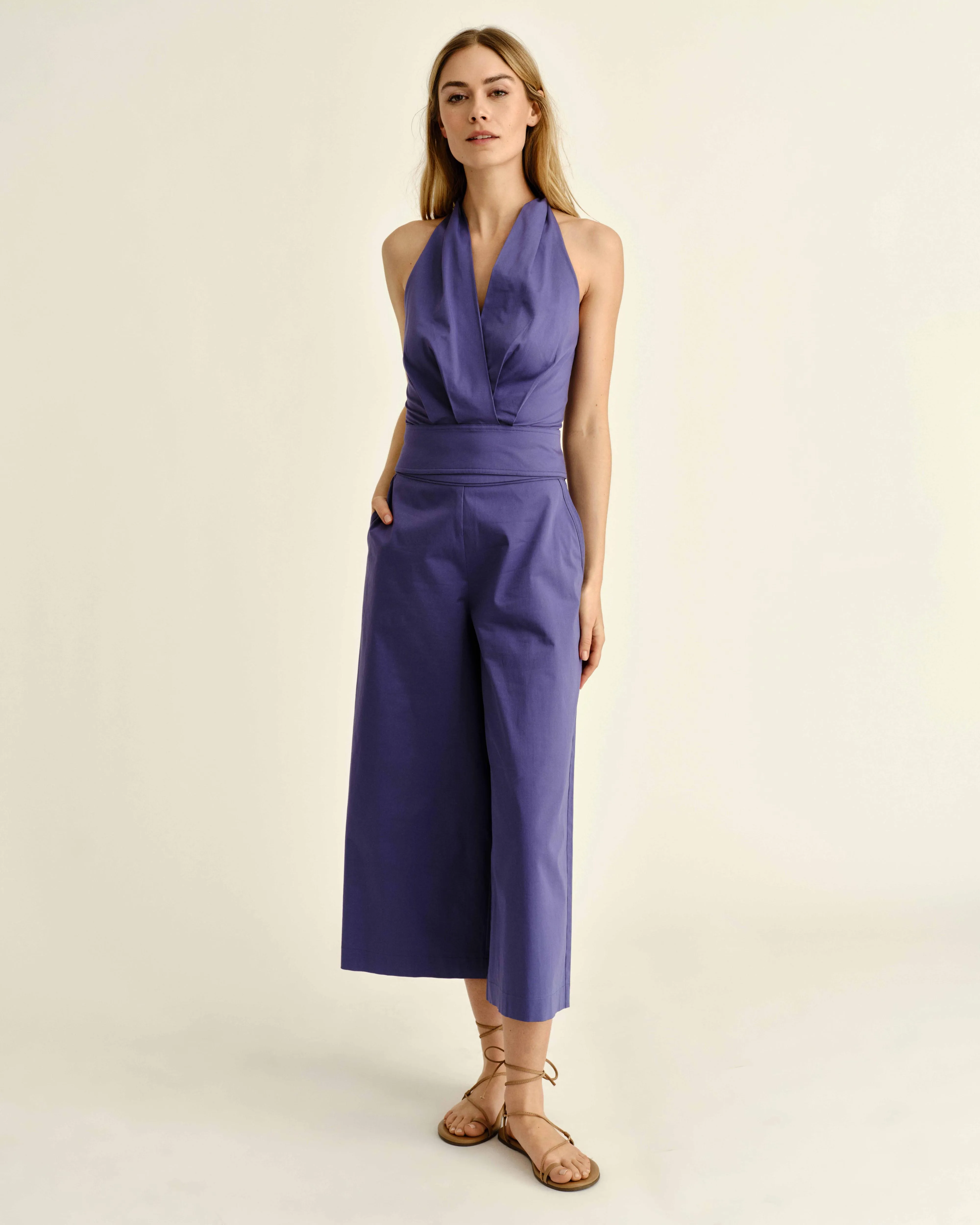 SU26 Olive Halter Top-Coastal Indigo sold by Cartolina product image thumbnail 3
