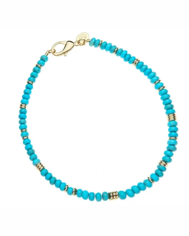 Jane Win Gumdrop Beaded Necklace Turquoise made by Jane Win