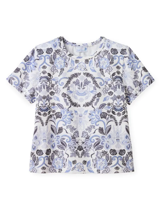 SU26 Dylan Printed Tee-Mariners Bloom Print-Blue Mist made by Cartolina