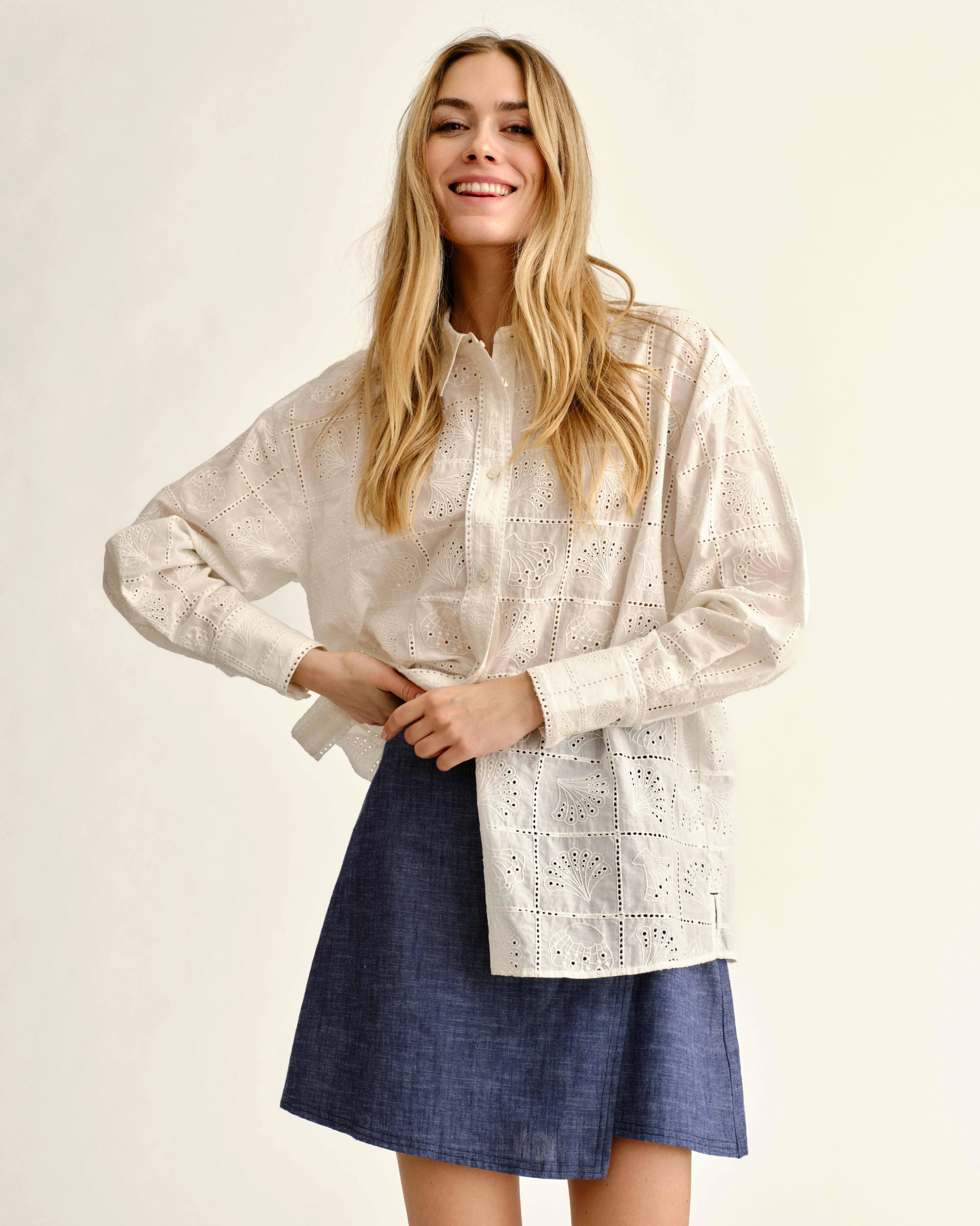 SU26 Margaux Button Down Shirt-Soft White sold by Cartolina product image thumbnail 5