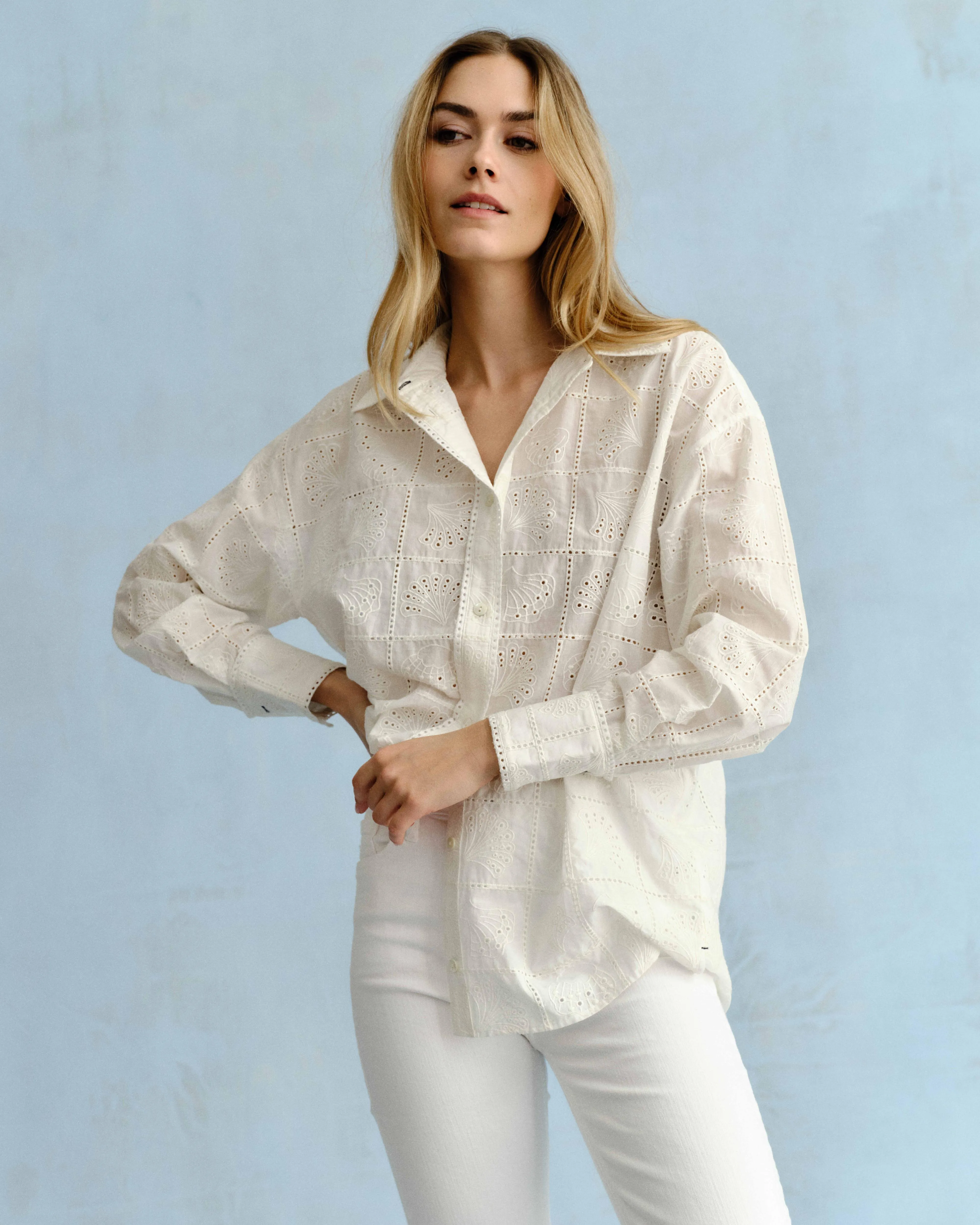 SU26 Margaux Button Down Shirt-Soft White sold by Cartolina product image thumbnail 2