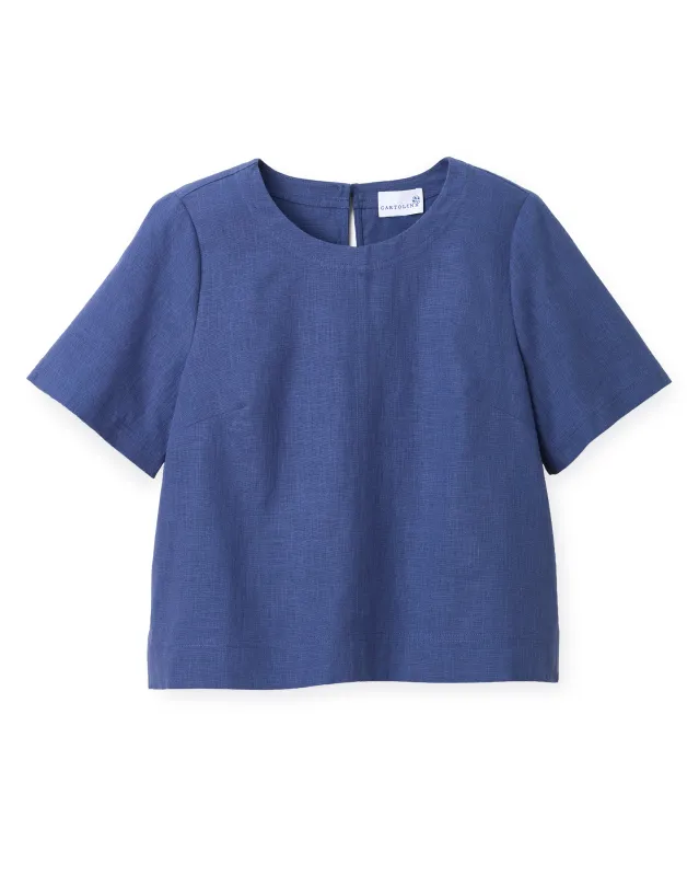 SU26 Chloe Top-Coastal Indigo made by Cartolina