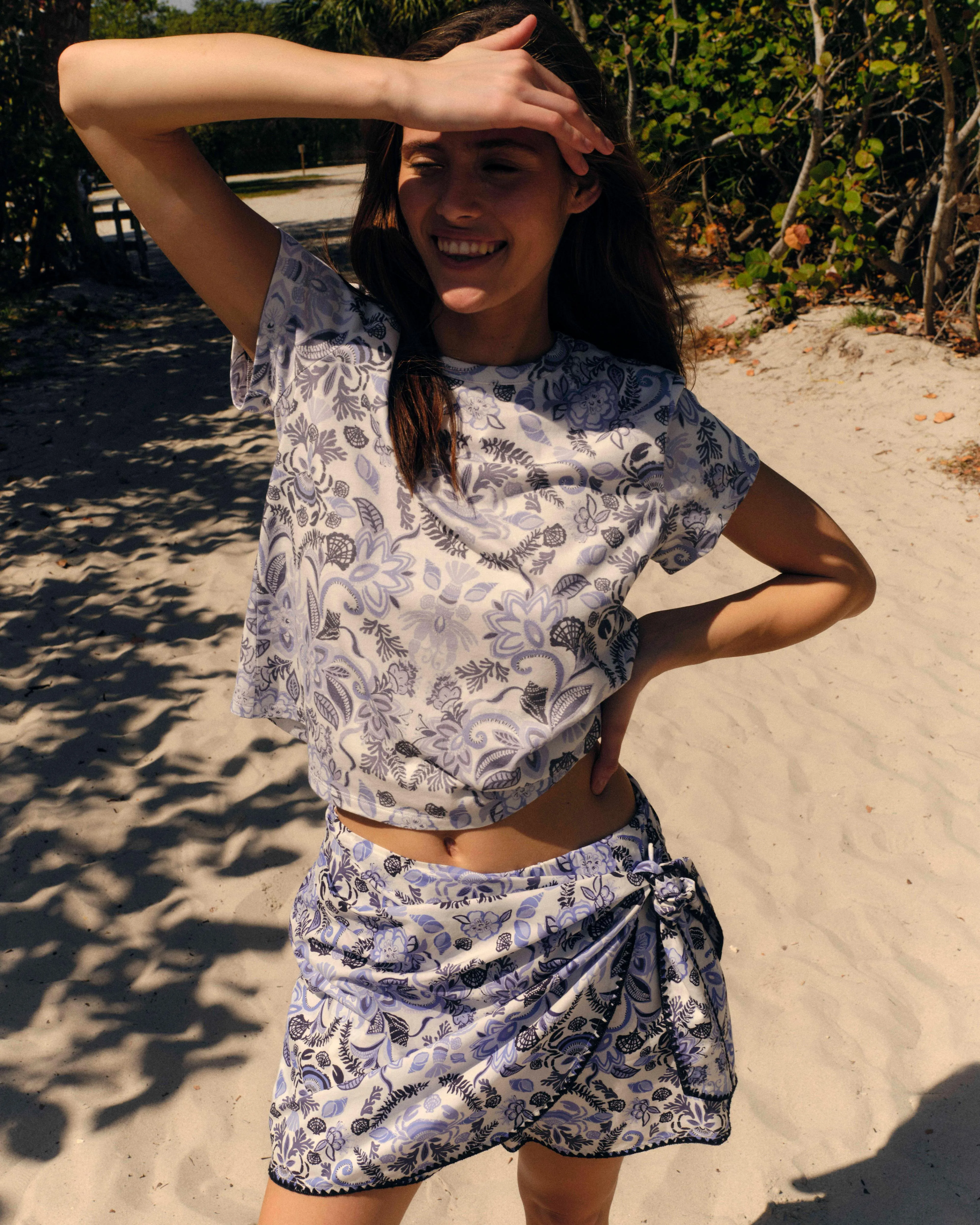 SU26 Maris Skort-Mariners Bloom Print-Blue Mist sold by Cartolina product image thumbnail 4
