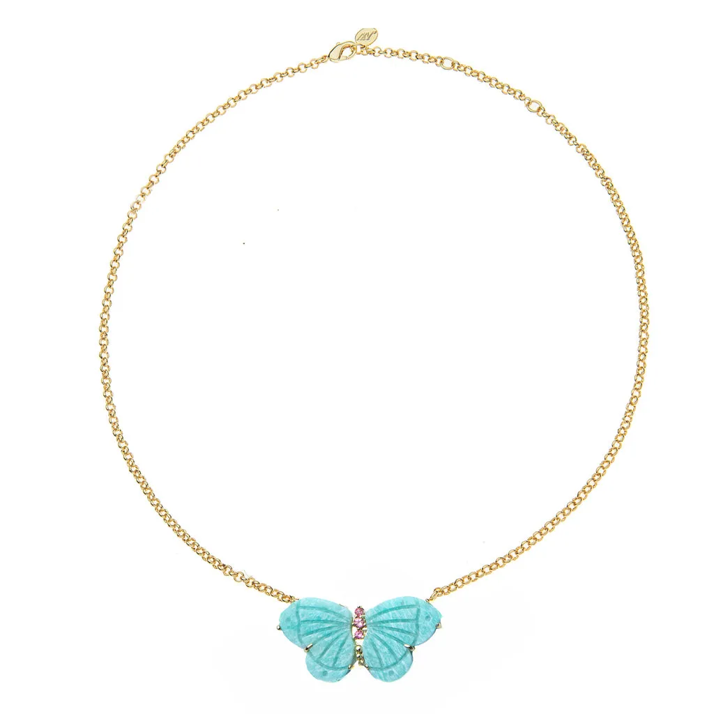 FREEDOM Stone Butterfly Necklace in Amazonite sold by Cartolina product image thumbnail 2